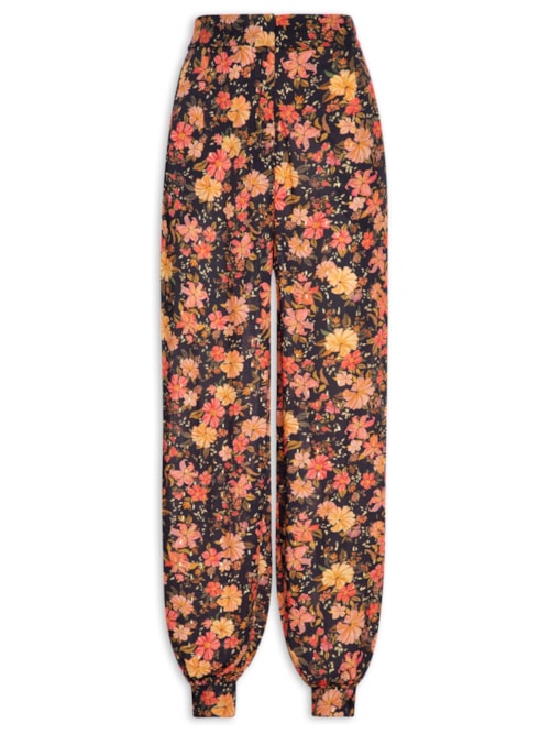 Calça Feminina Lurex Estampa Encontro – Preto