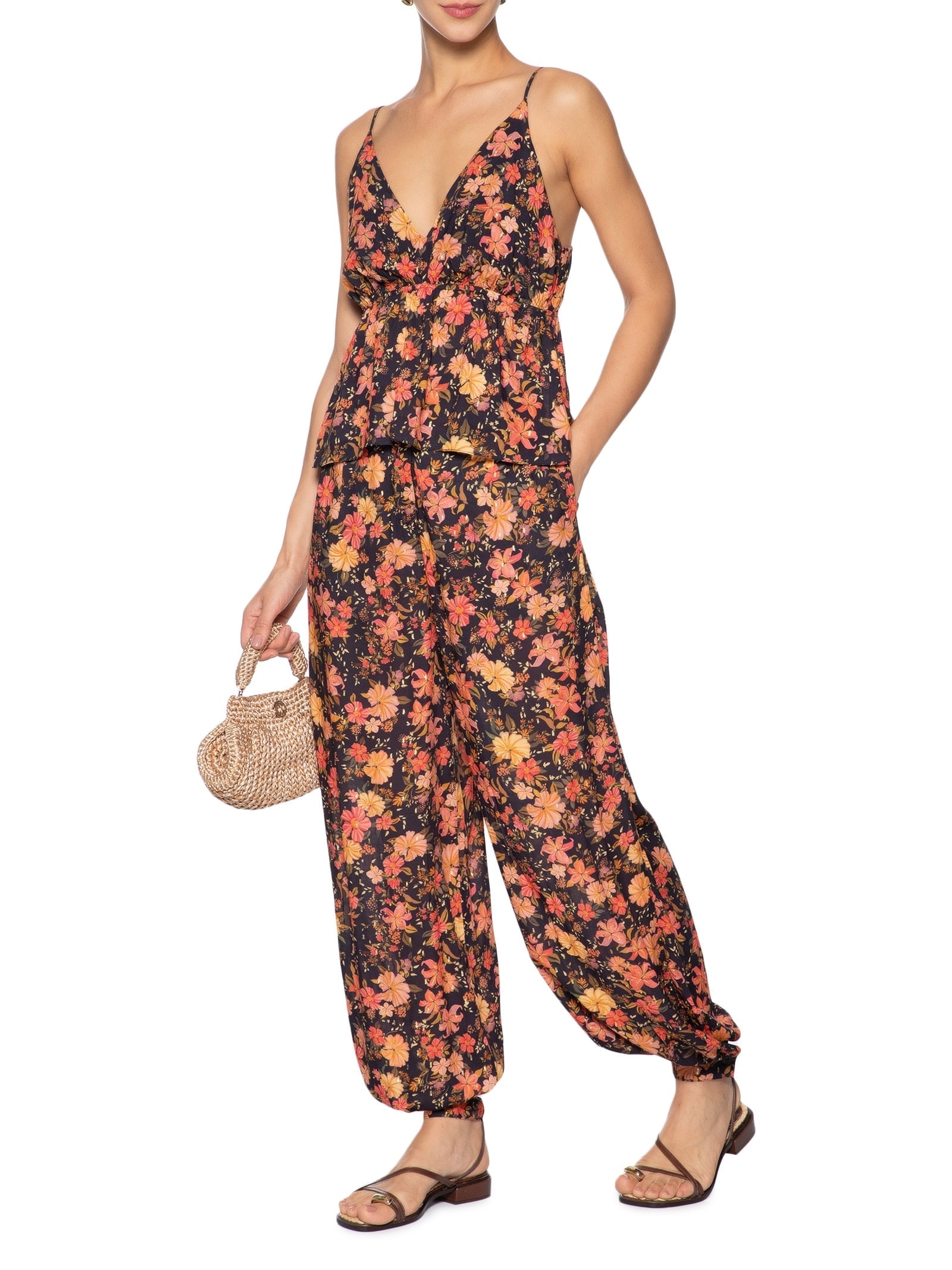 Calça Feminina Lurex Estampa Encontro Preto Dress To