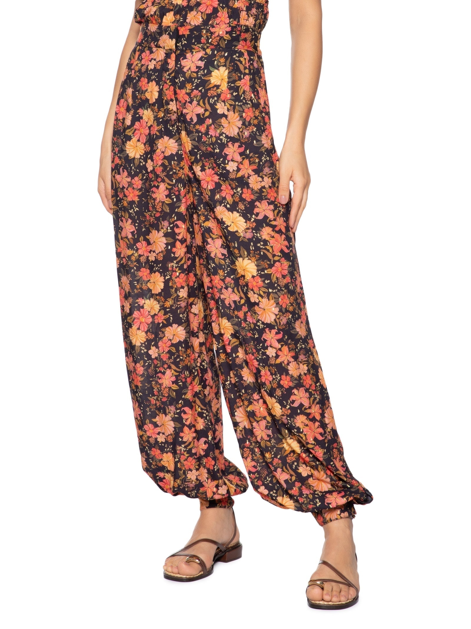 Calça Feminina Lurex Estampa Encontro Preto Dress To