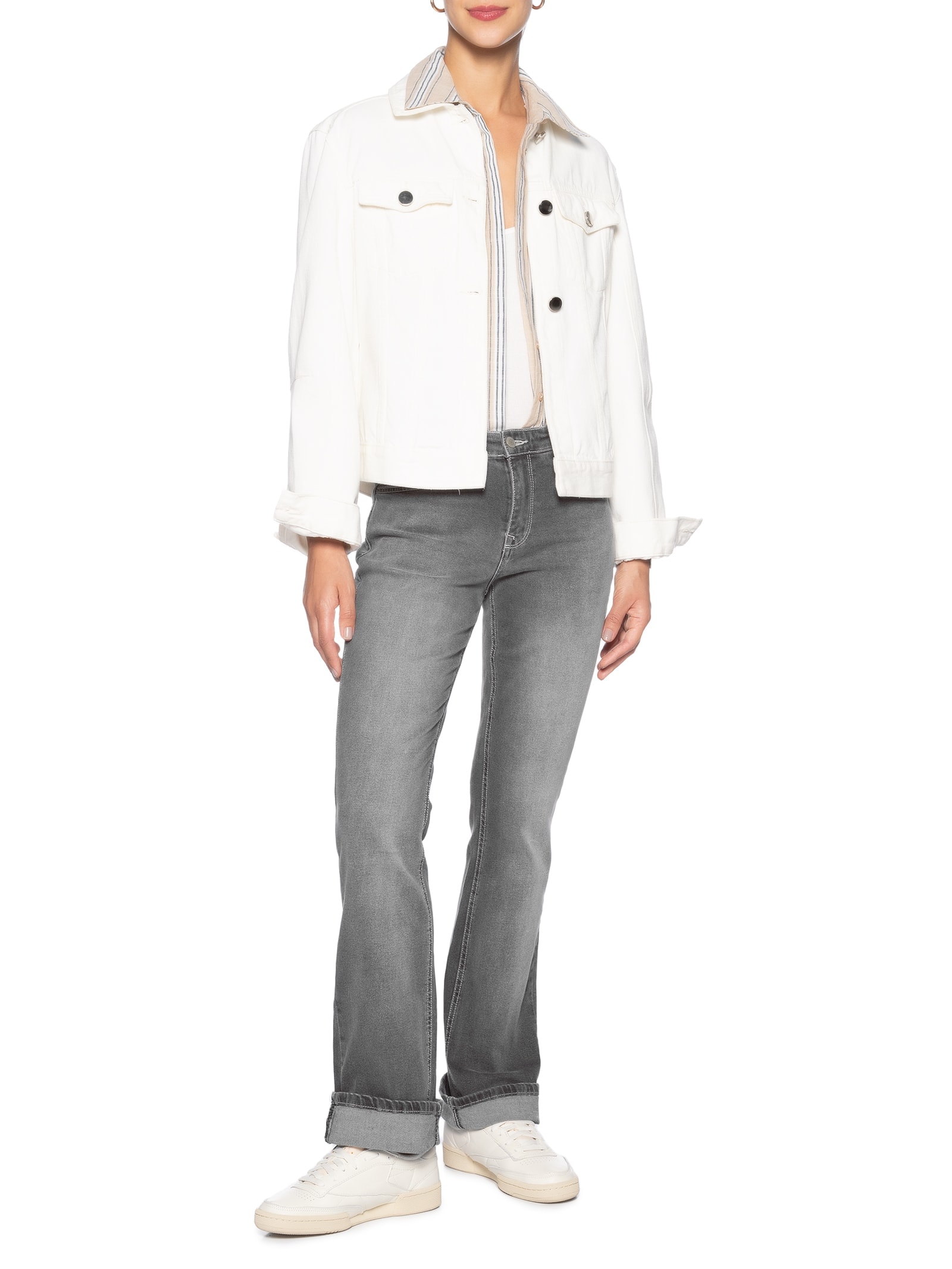Calça Feminina Maddie Mr Boot BI1278 Cinza Tommy Jeans