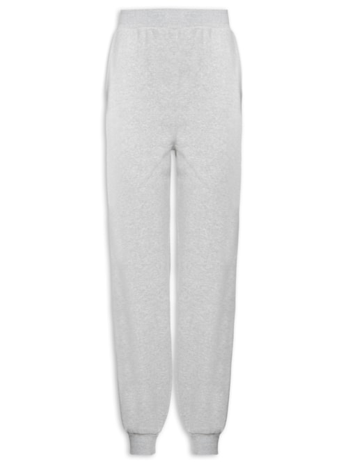 Calça Feminina Malha Básica College Moletom Liso – Cinza