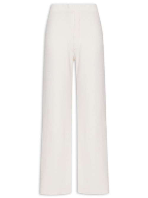 Calça Feminina Malha Canelado Rústico – Off White