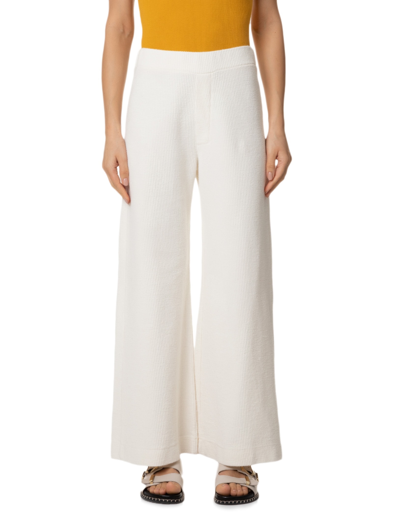 Calça Feminina Malha Canelado Rústico Off White Osklen