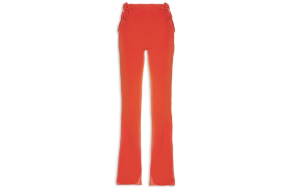 Calça Feminina Malha Com Amarração Lateral - Laranja