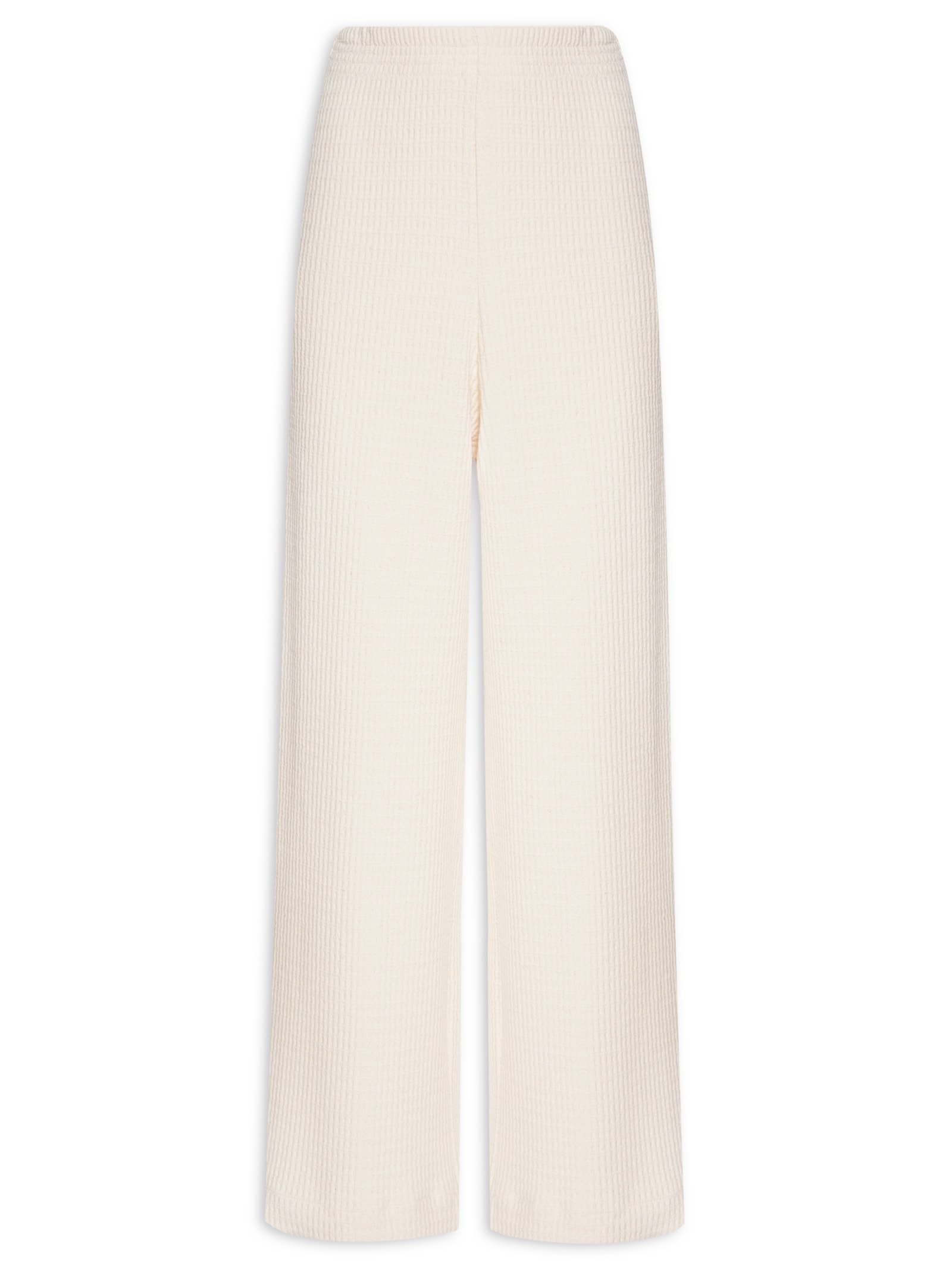 Calça Feminina Malha Textura Bege Cantão