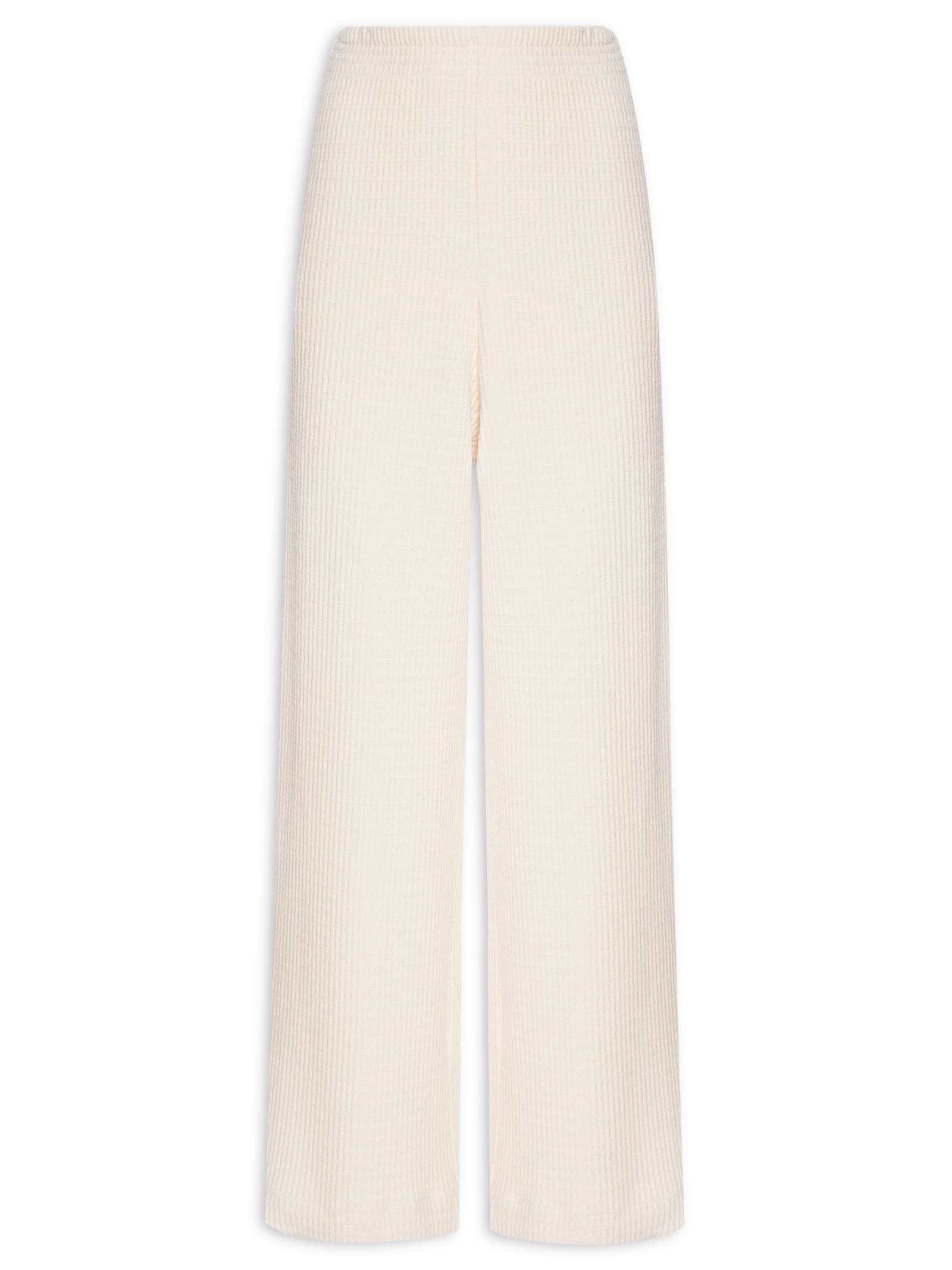 Calça Feminina Malha Textura Bege Cantão