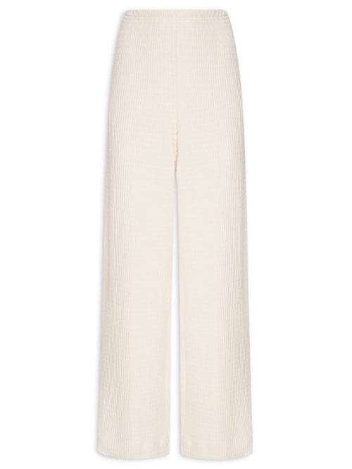 Calça Feminina Malha Textura - Bege
