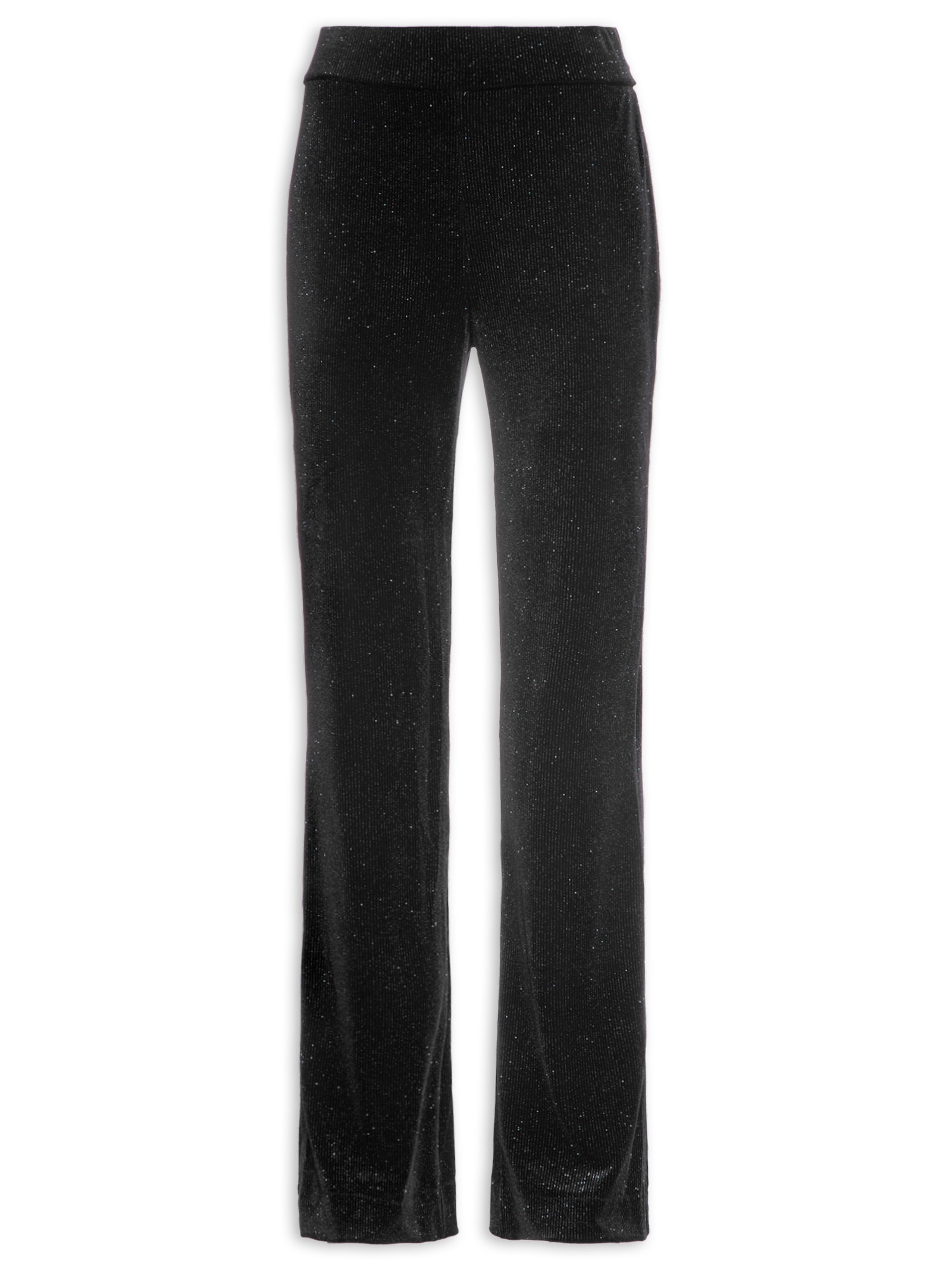 Calça Feminina Malha Veludo Boca Larga Preto Animale