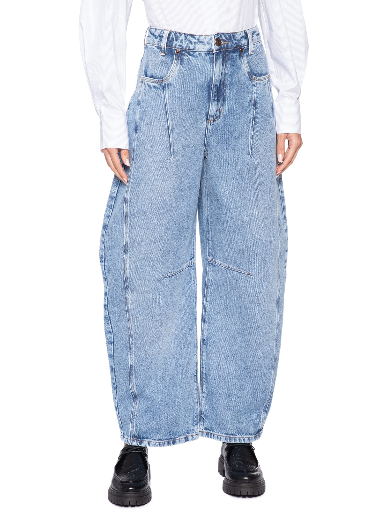 Calça Feminina Mari Barrel Slim Azul P7 Jeans