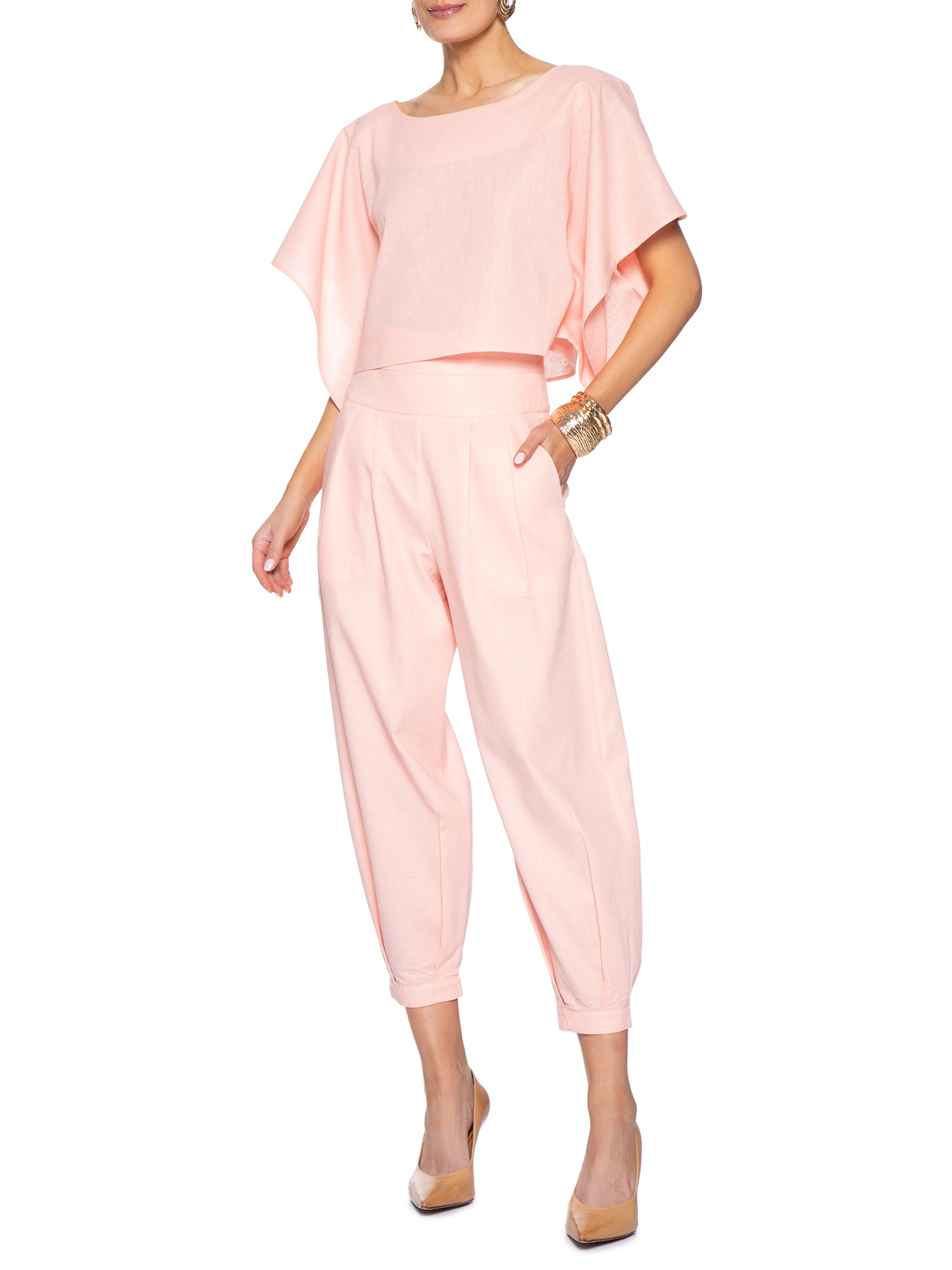 Calça Feminina Mariane Coenizada Rosa Le Lis
