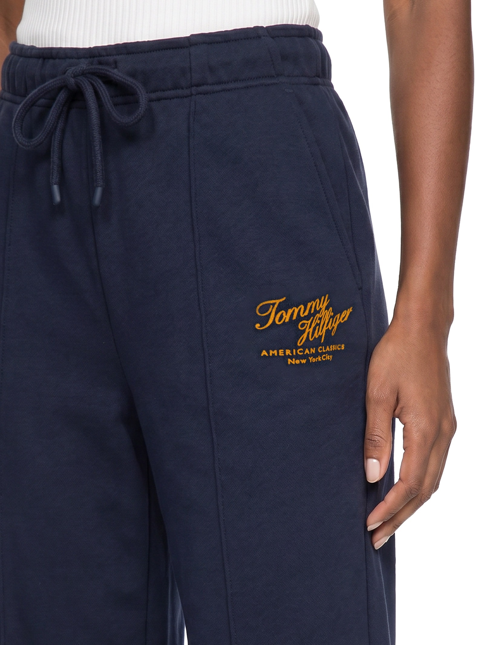Calça Feminina Mdrn Script Terry Azul Tommy Hilfiger