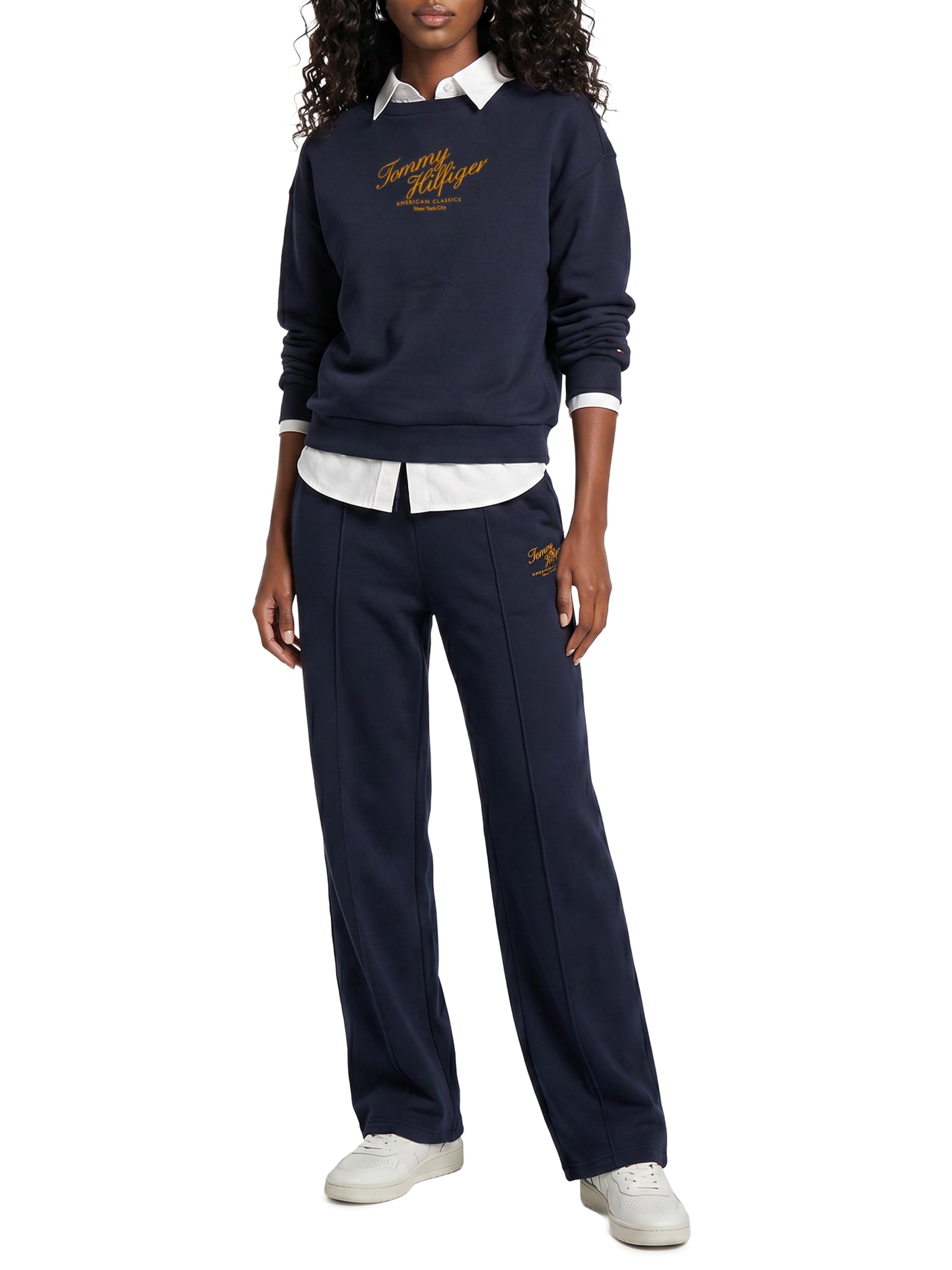Calça Feminina Mdrn Script Terry Azul Tommy Hilfiger