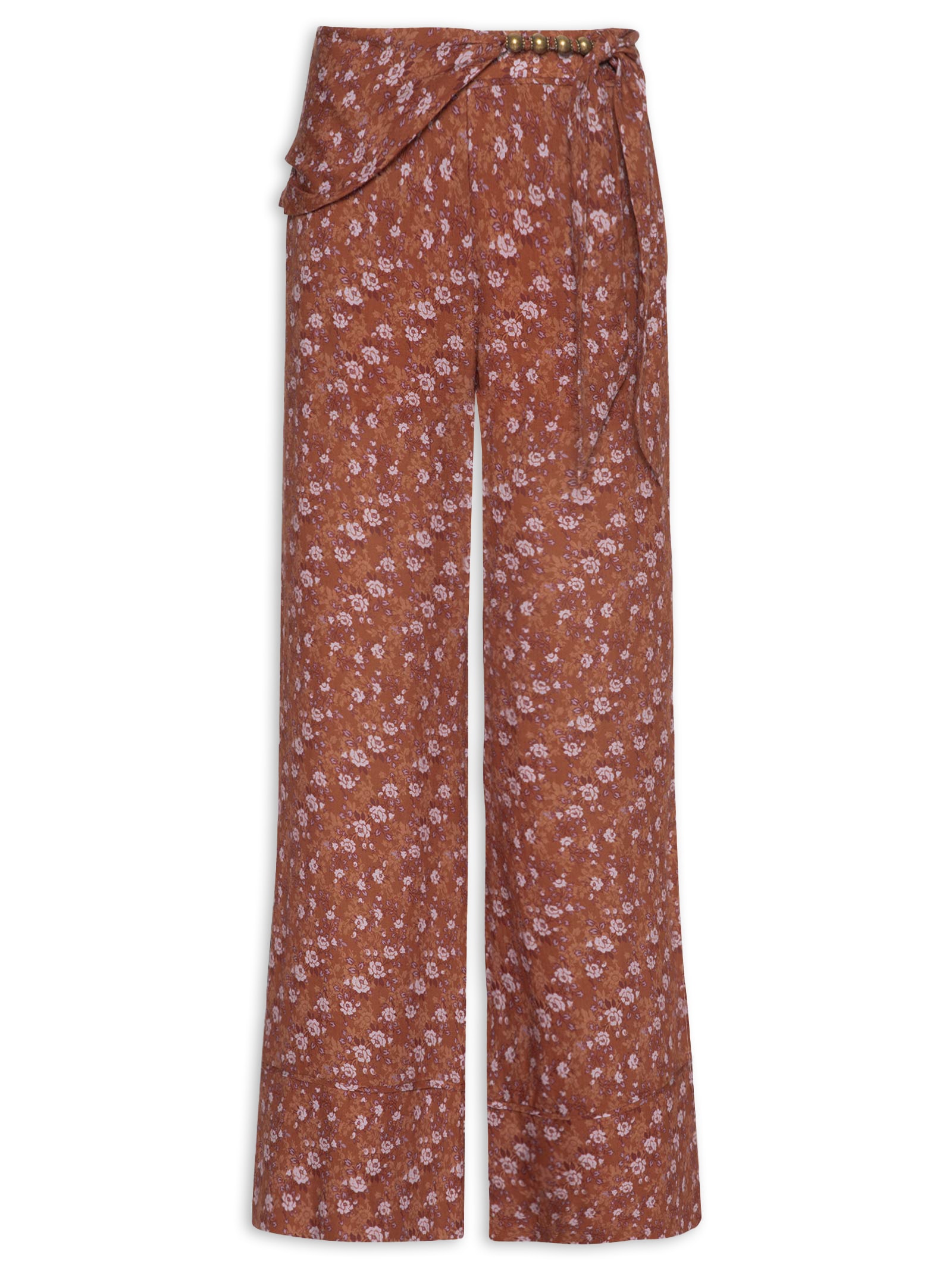 Calça Feminina Metais Estampa Roses Rosa Maria Filó