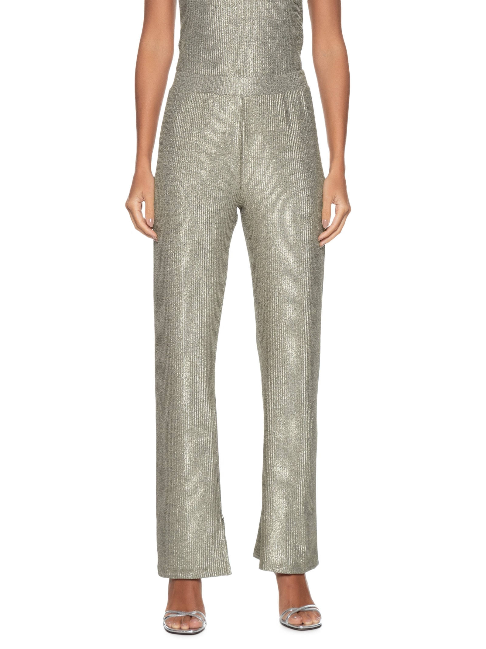 Calça Feminina Metalizada Dourado Colcci