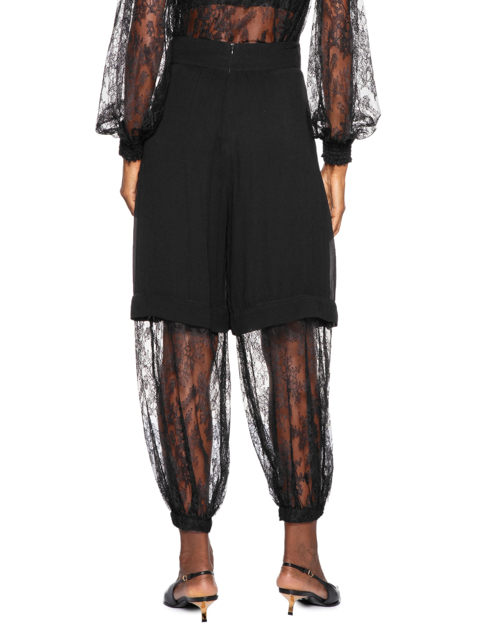 Calça Feminina Mix Transparência Com Renda Preto Animale