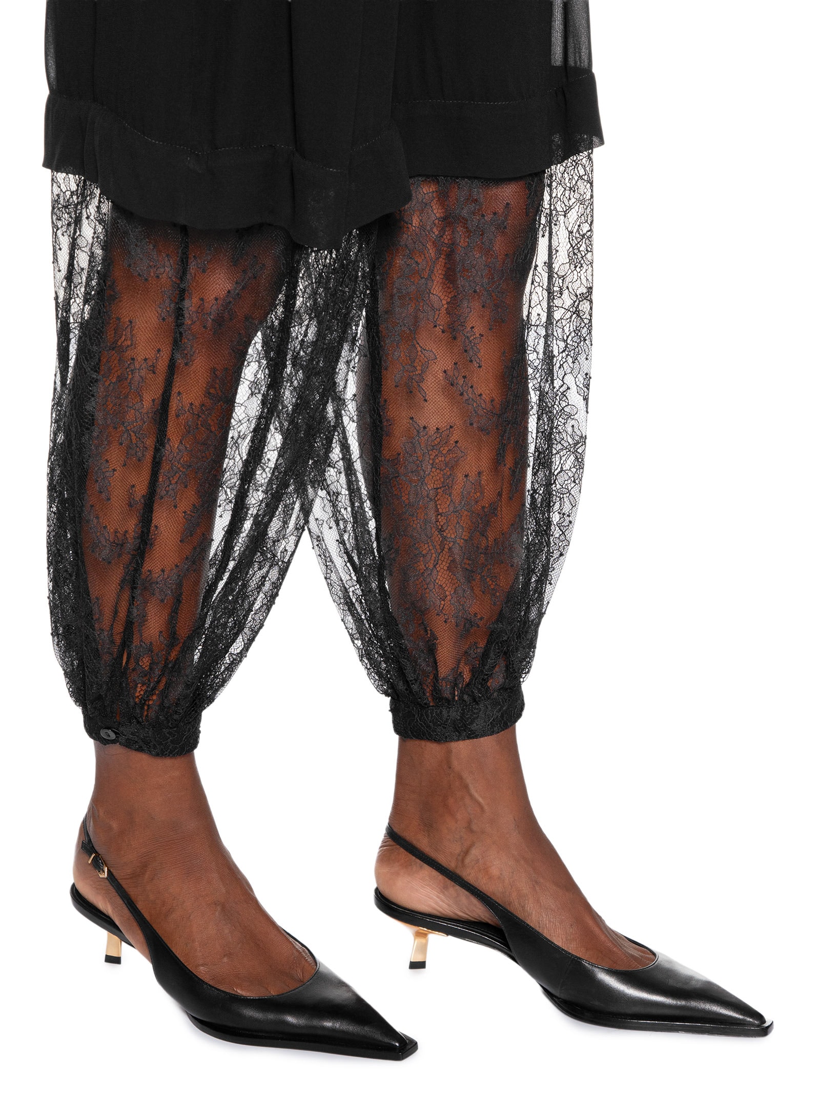 Calça Feminina Mix Transparência Com Renda Preto Animale