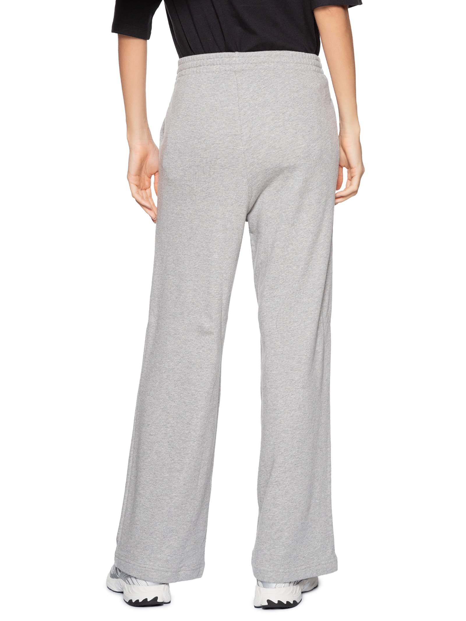 Calça Feminina Moletinho Wide Leg Essentials Cinza Adidas Originals