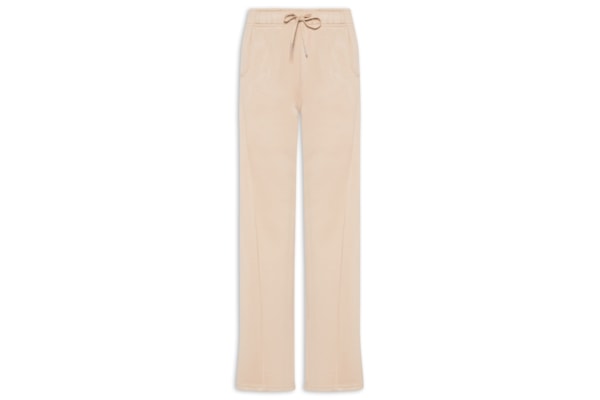 Calça Feminina Moletom Com Bolsos - Bege