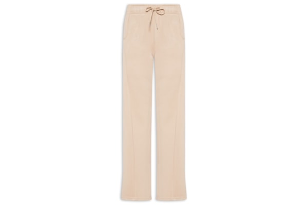 Calça Feminina Moletom Com Bolsos - Bege