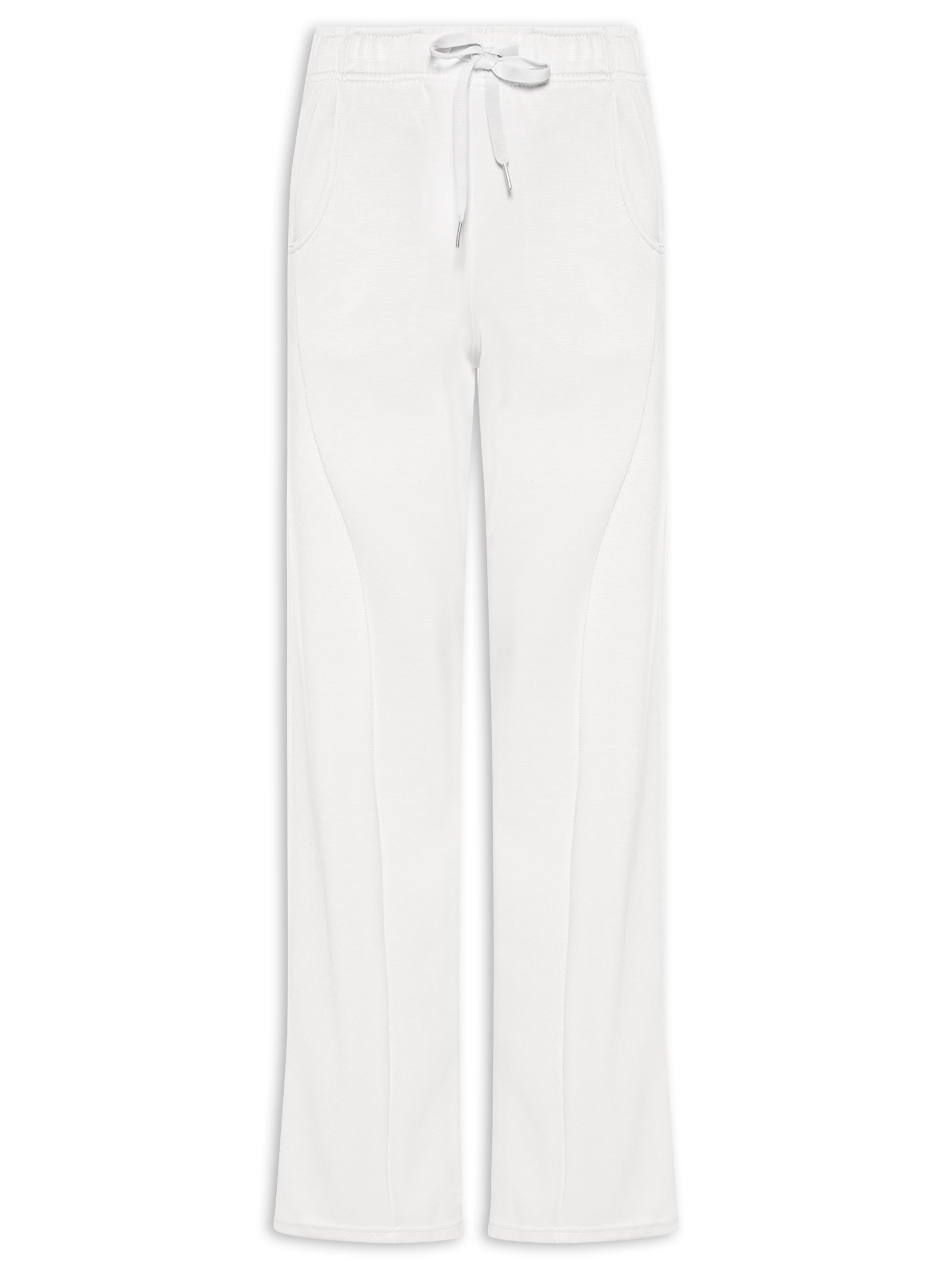 Calça Feminina Moletom Com Bolsos Off White Basiq