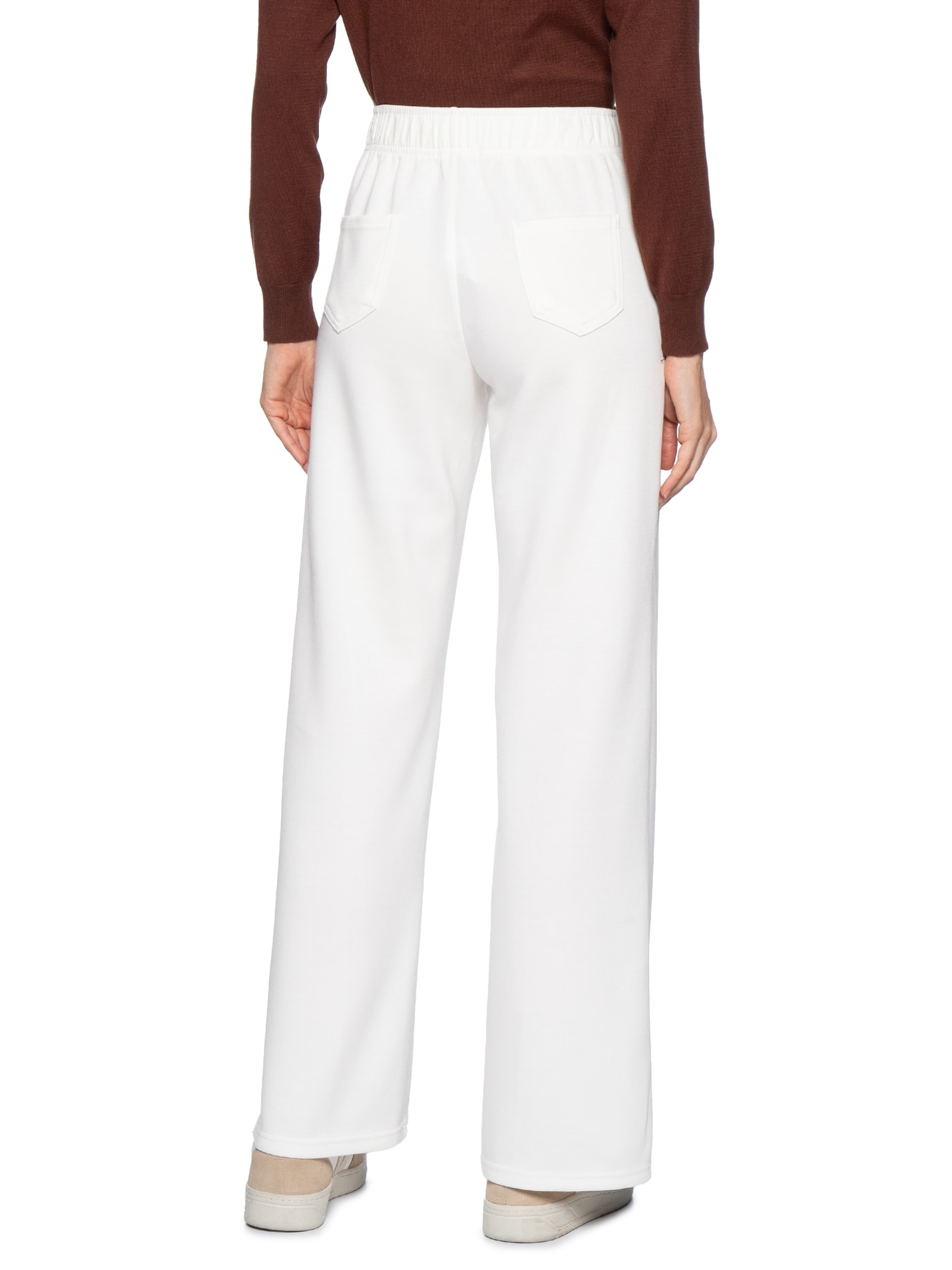Calça Feminina Moletom Com Bolsos Off White Basiq