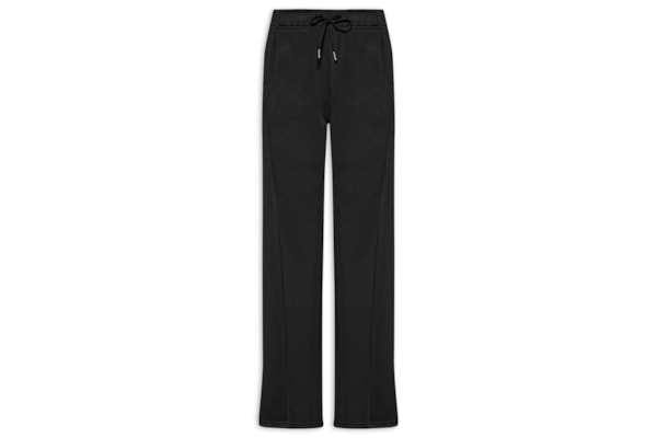 Calça Feminina Moletom Com Bolsos - Preto