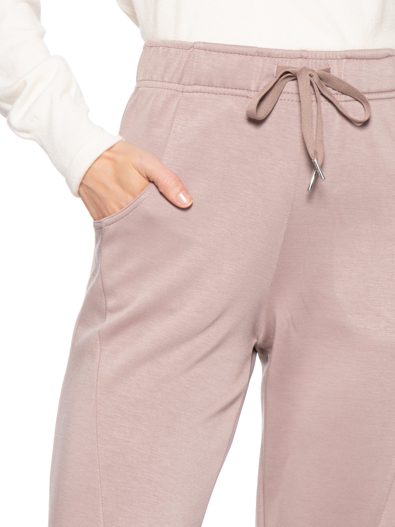 Calça Feminina Moletom Com Bolsos Rosa Basiq