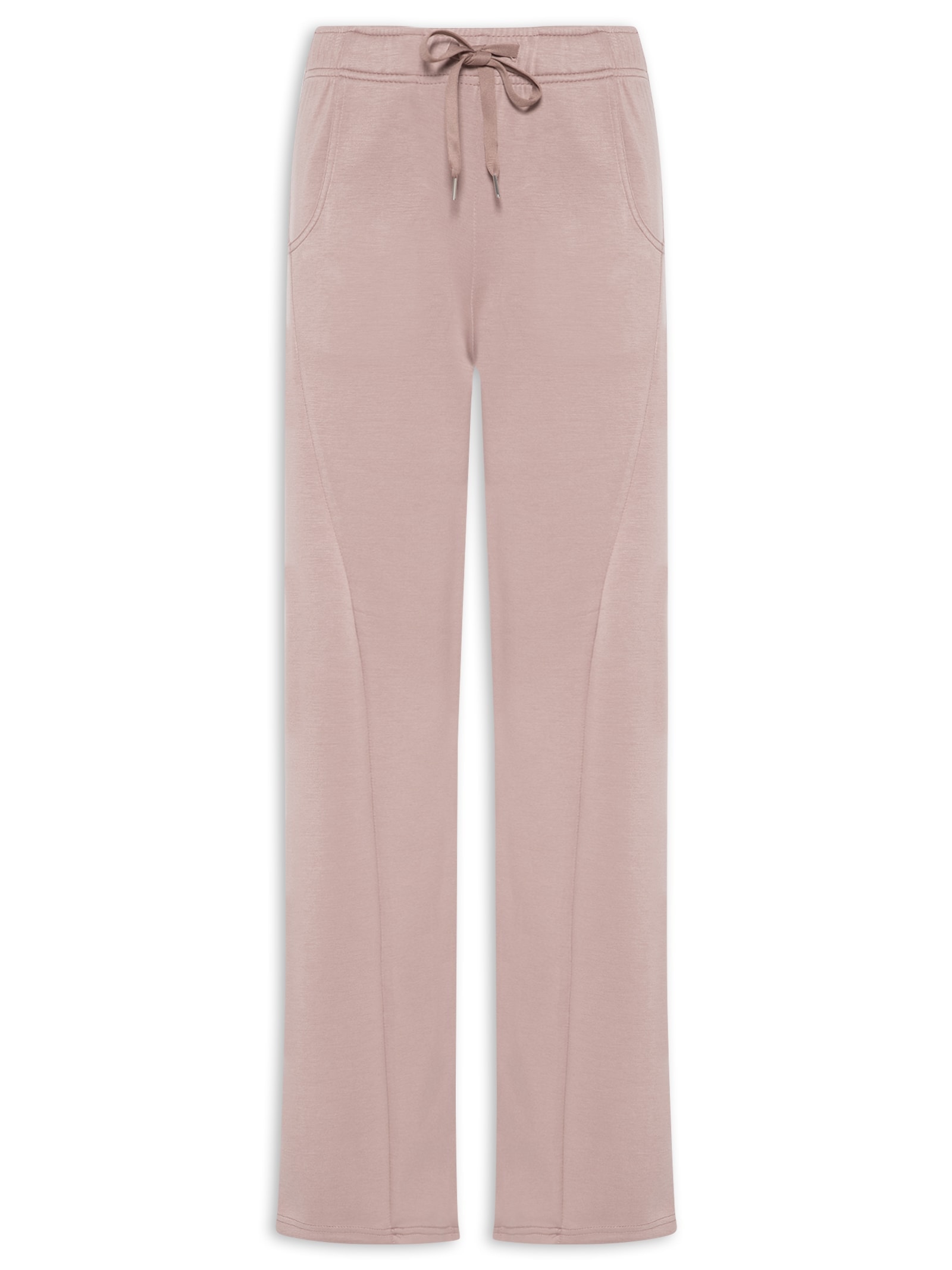 Calça Feminina Moletom Com Bolsos Rosa Basiq
