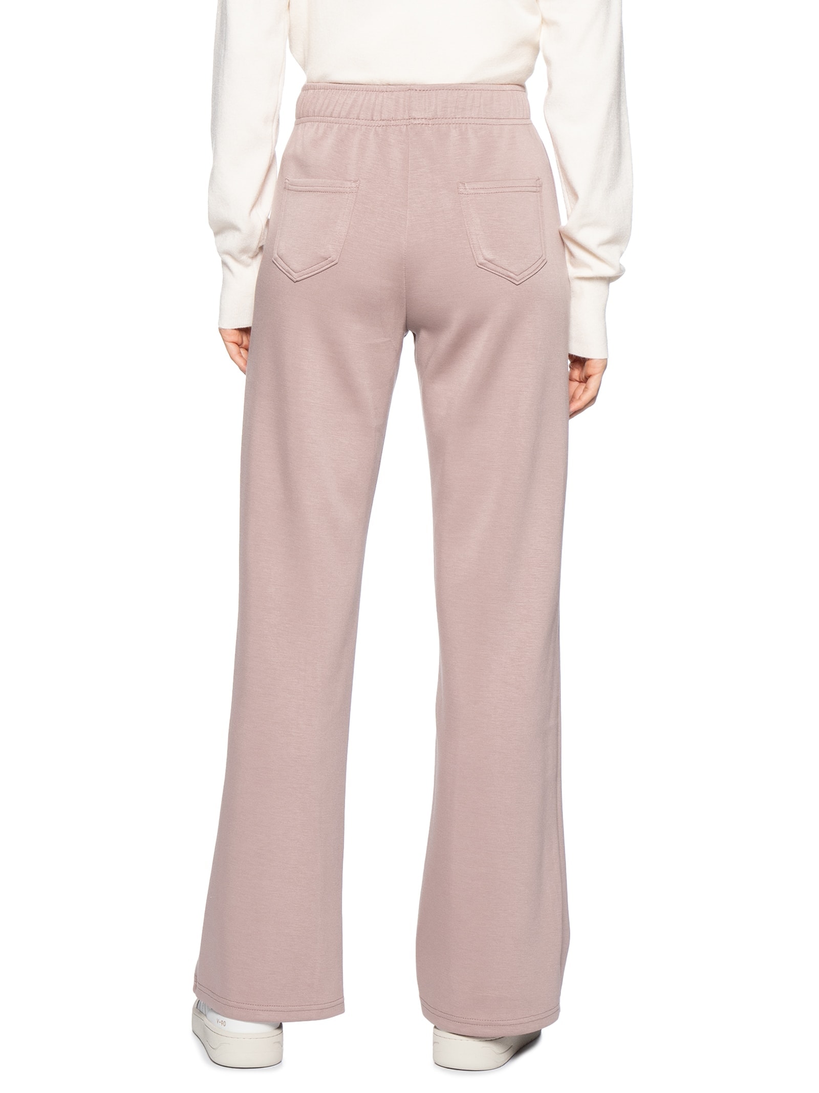 Calça Feminina Moletom Com Bolsos Rosa Basiq