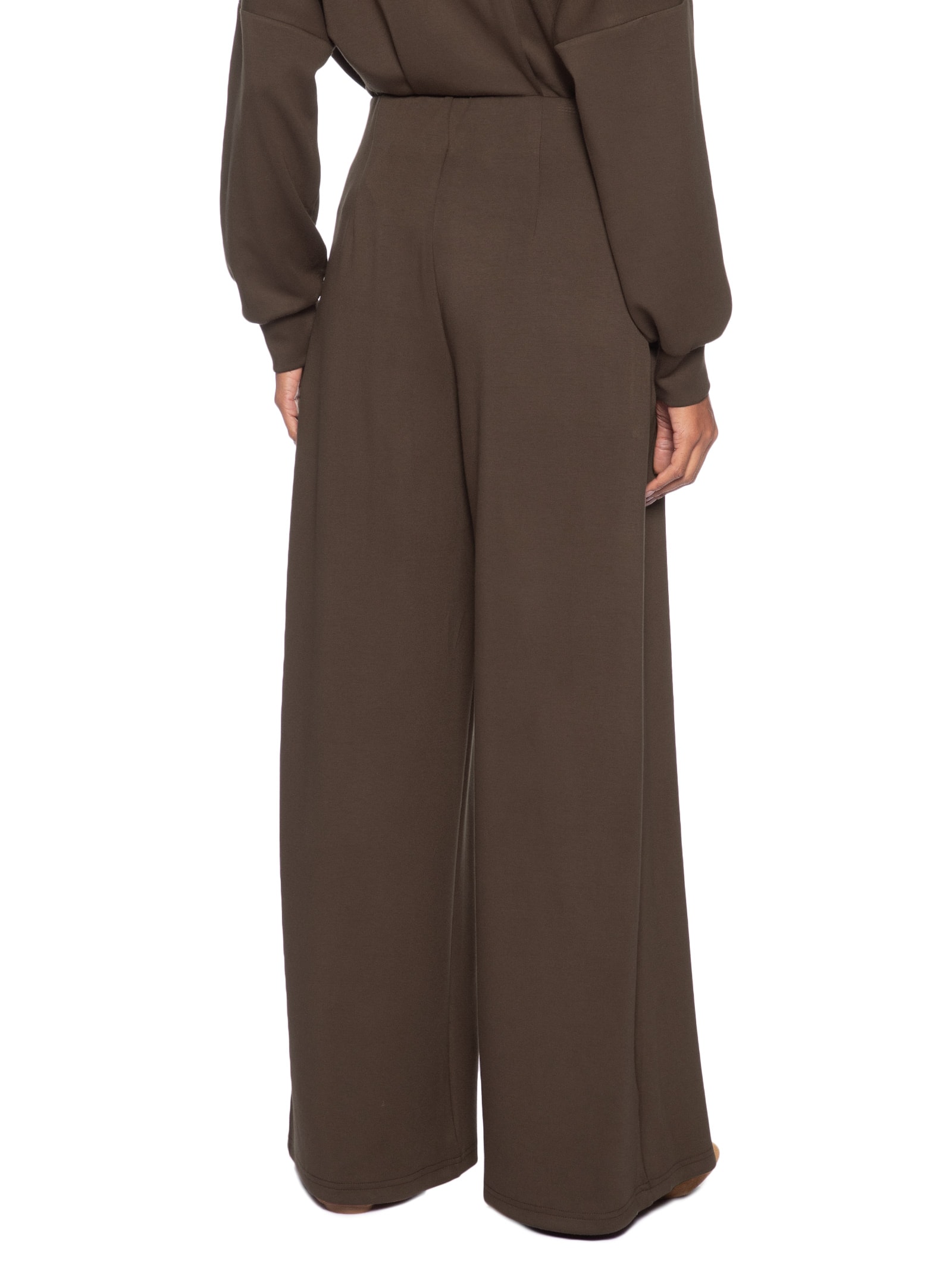 Calça Feminina Moletom com Pregas – Marrom Basiq