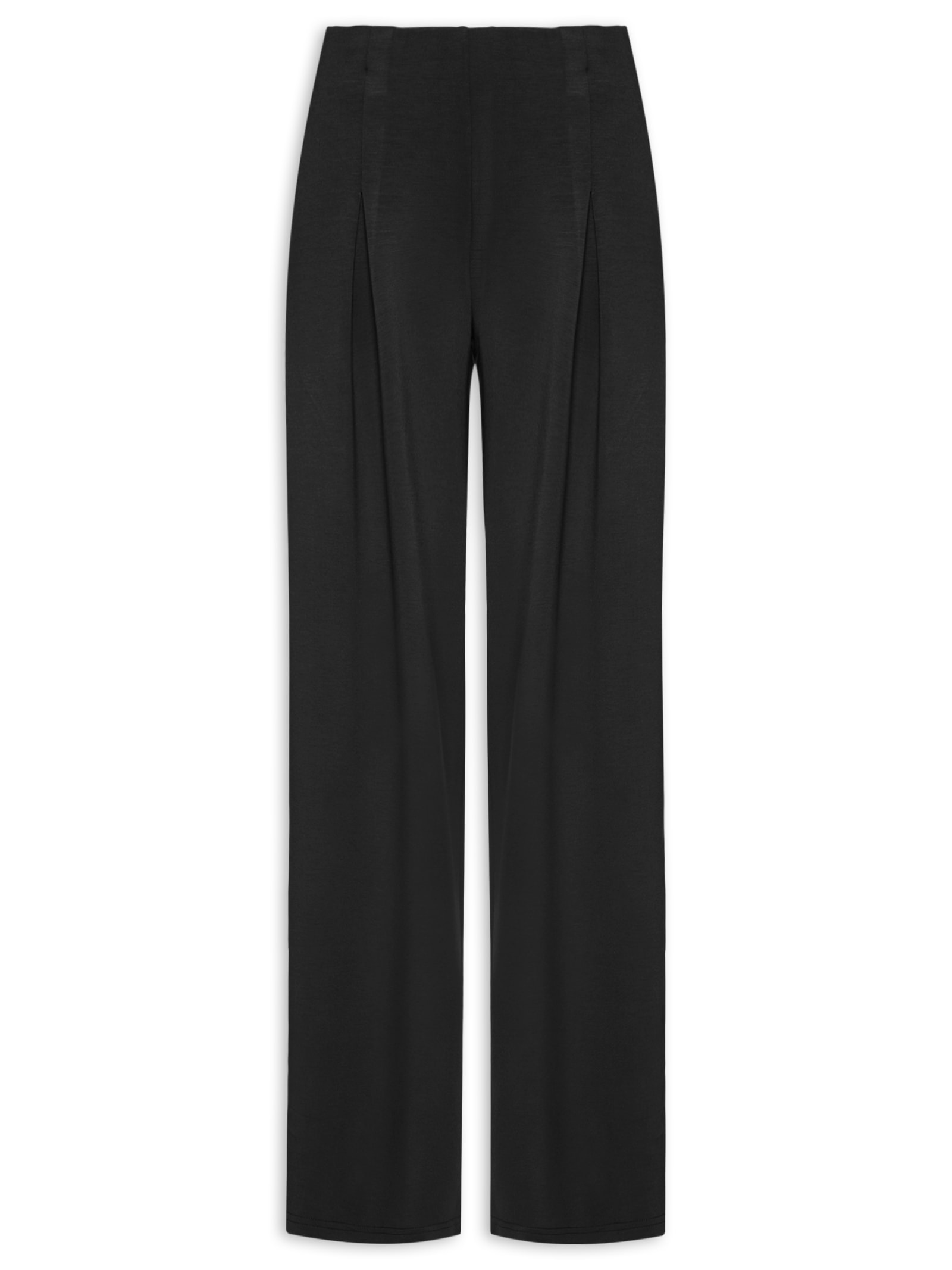 Calça Feminina Moletom com Pregas – Preto Basiq