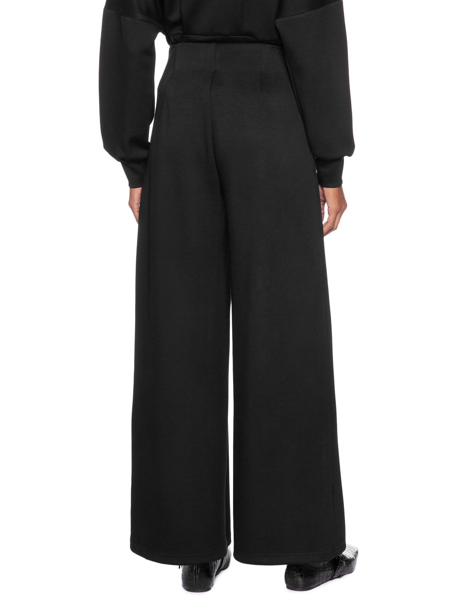 Calça Feminina Moletom com Pregas – Preto Basiq