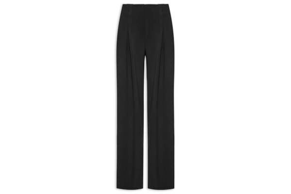 Calça Feminina Moletom com Pregas – Preto