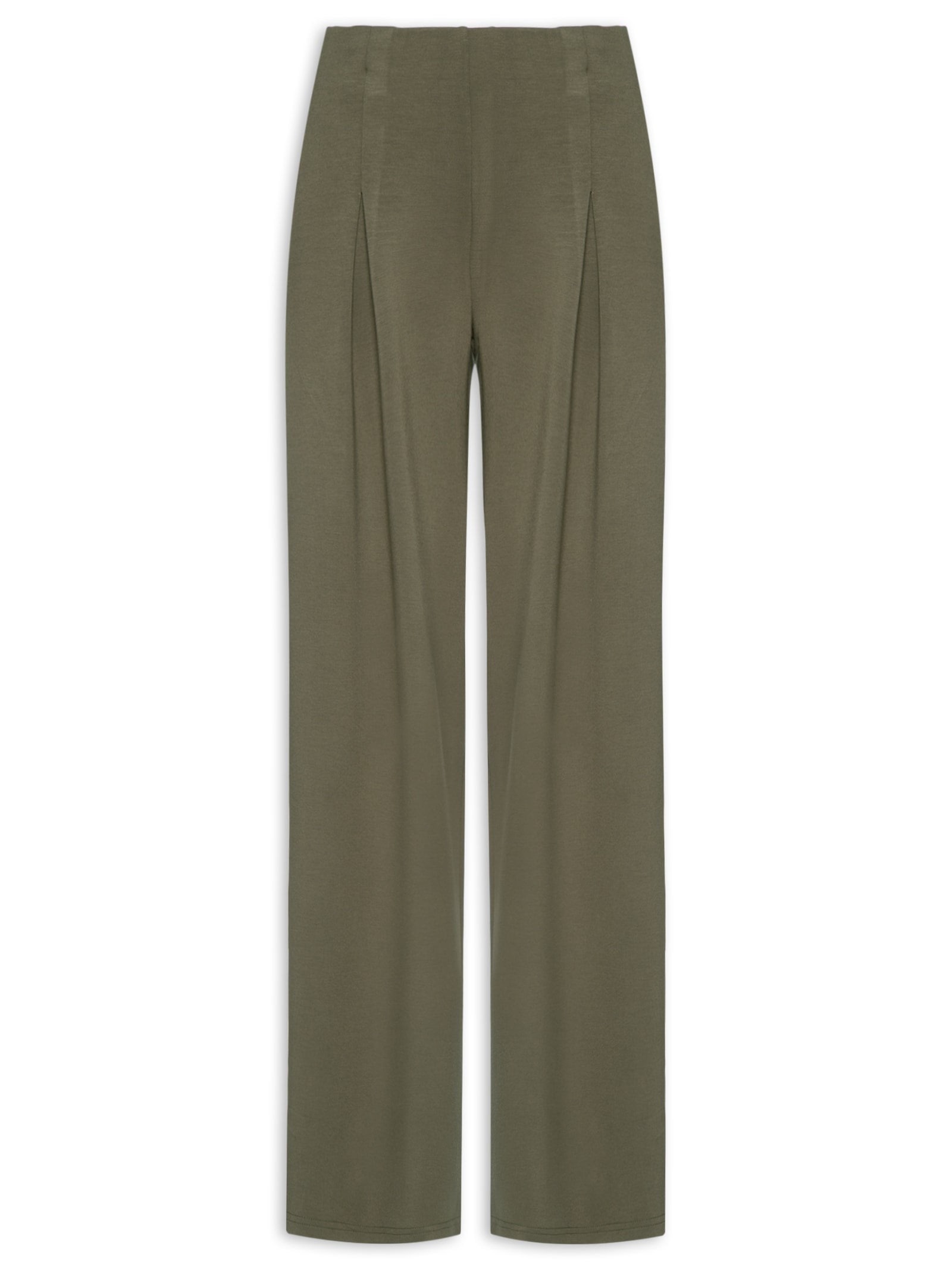 Calça Feminina Moletom com Pregas – Verde Basiq