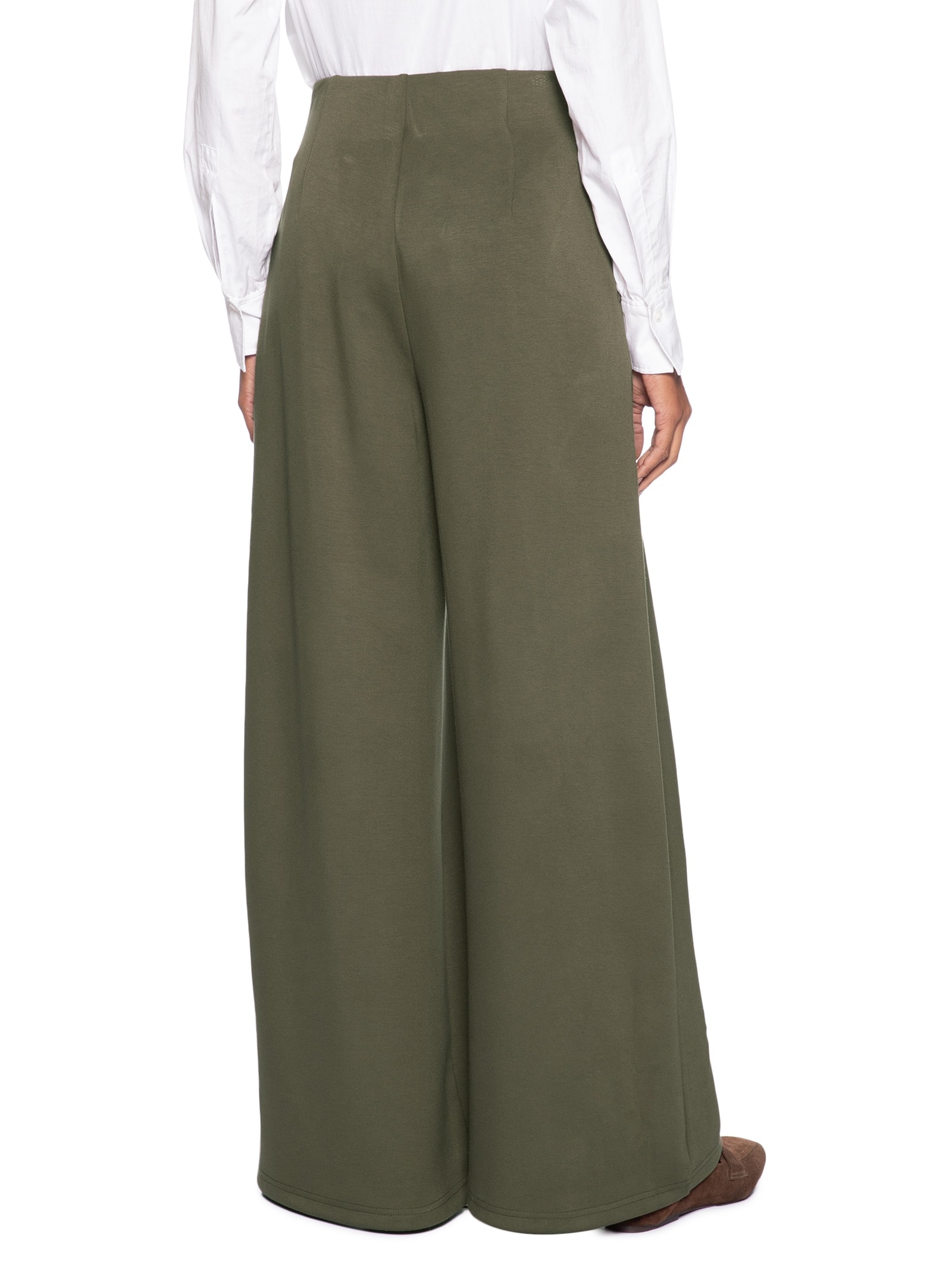Calça Feminina Moletom com Pregas – Verde Basiq