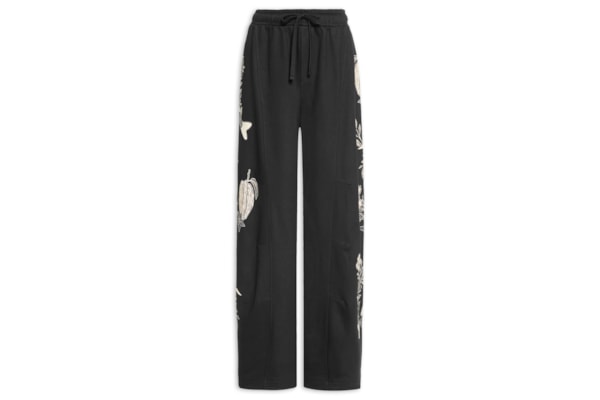 Calça Feminina Moletom Jardim De Cordel - Preto