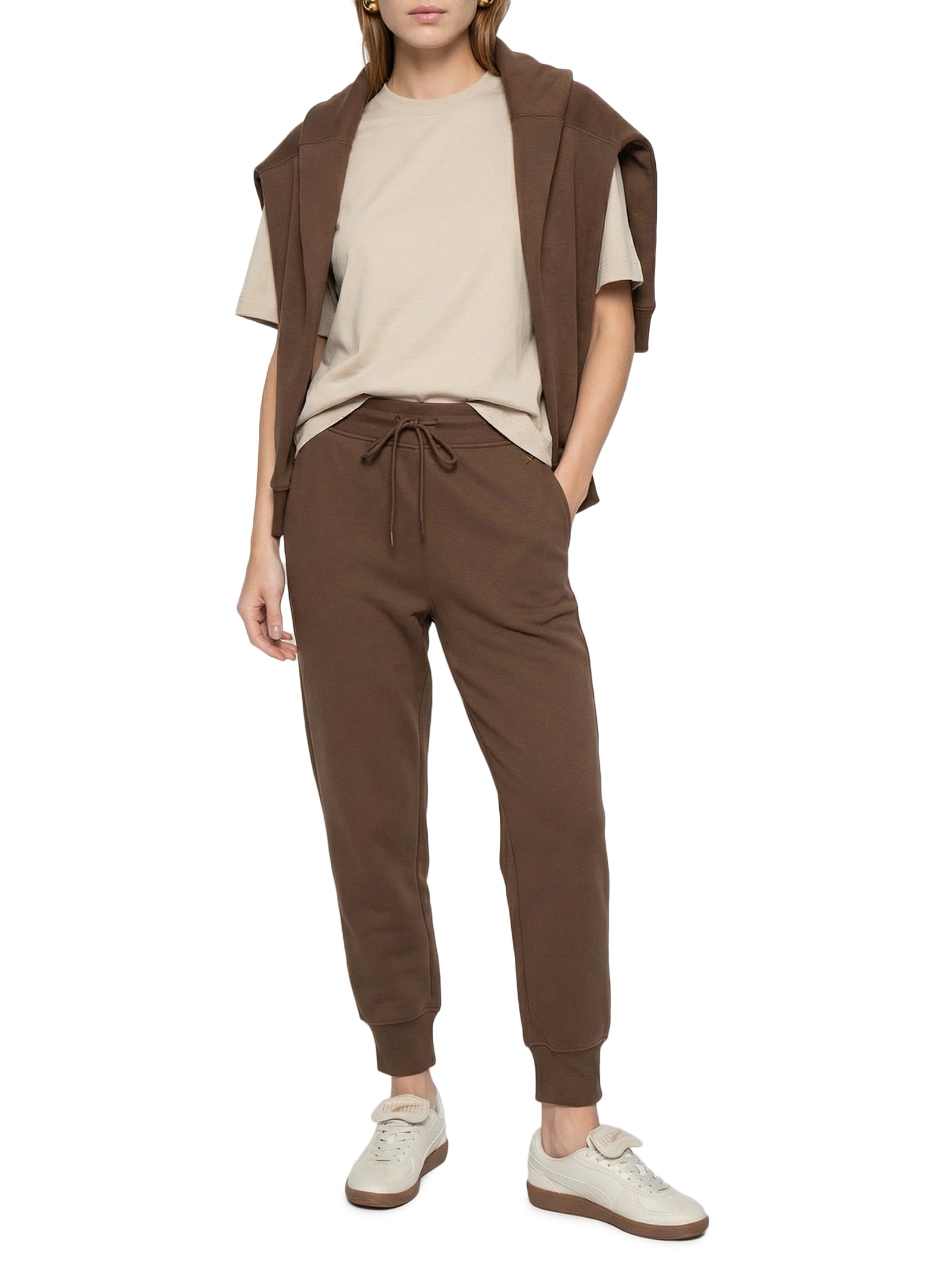 Calça Feminina Moletom Marrom Hering