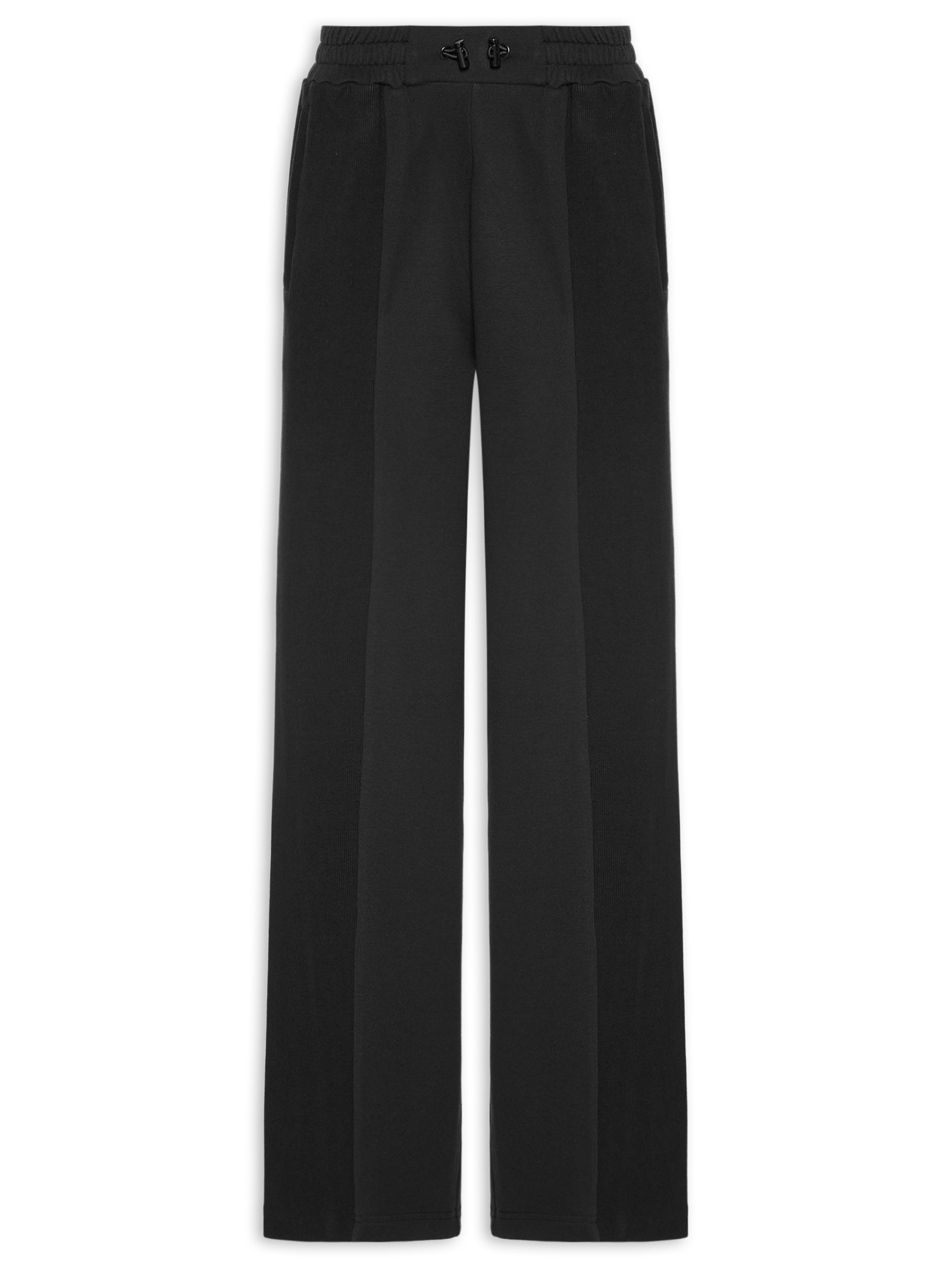 Calça Feminina Moletom Wide Preto Animale Jeans