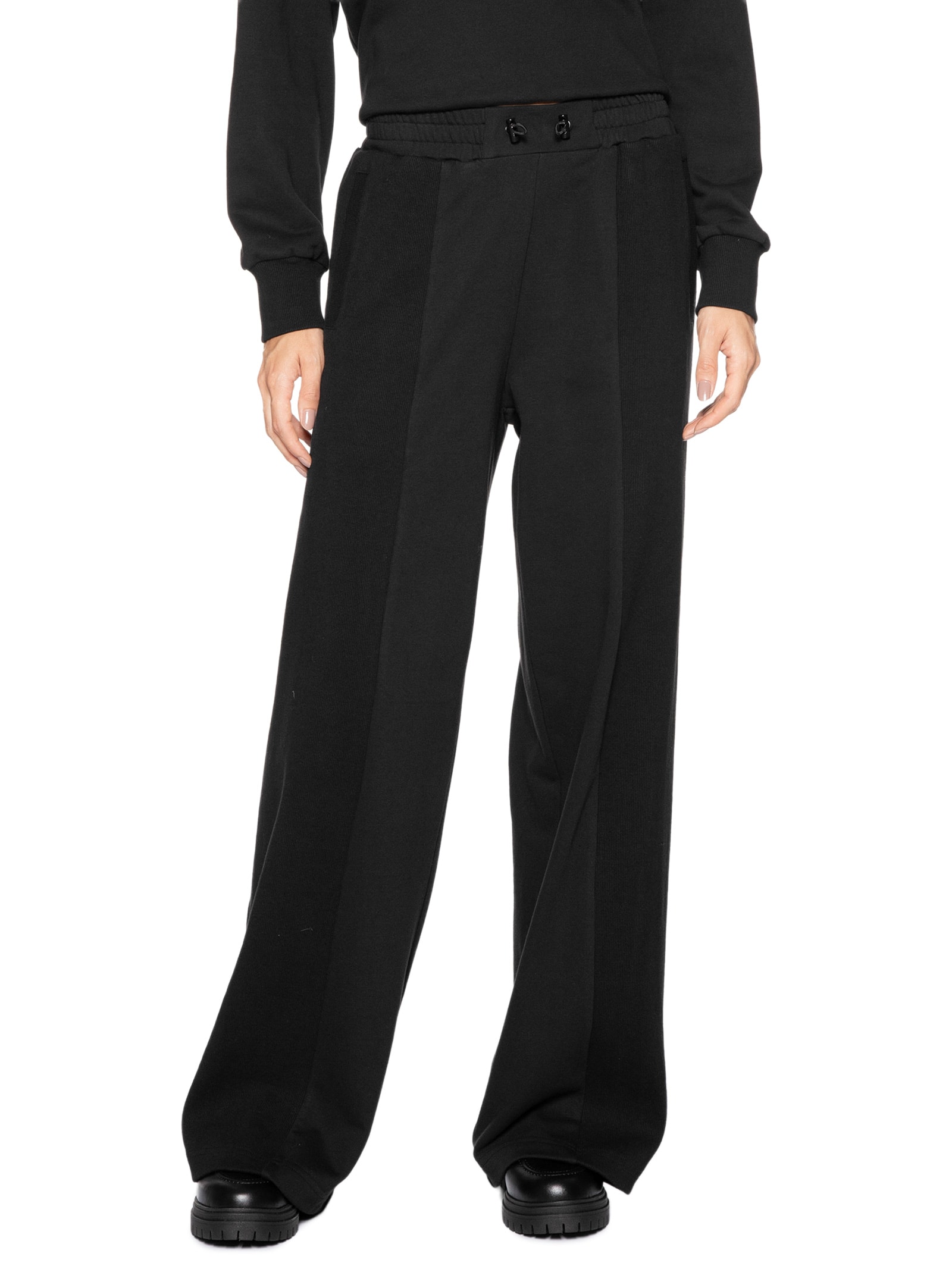 Calça Feminina Moletom Wide Preto Animale Jeans