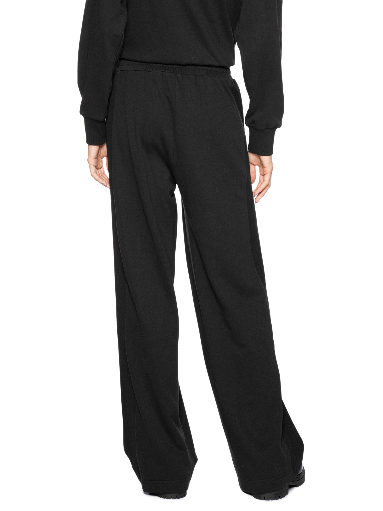 Calça Feminina Moletom Wide Preto Animale Jeans