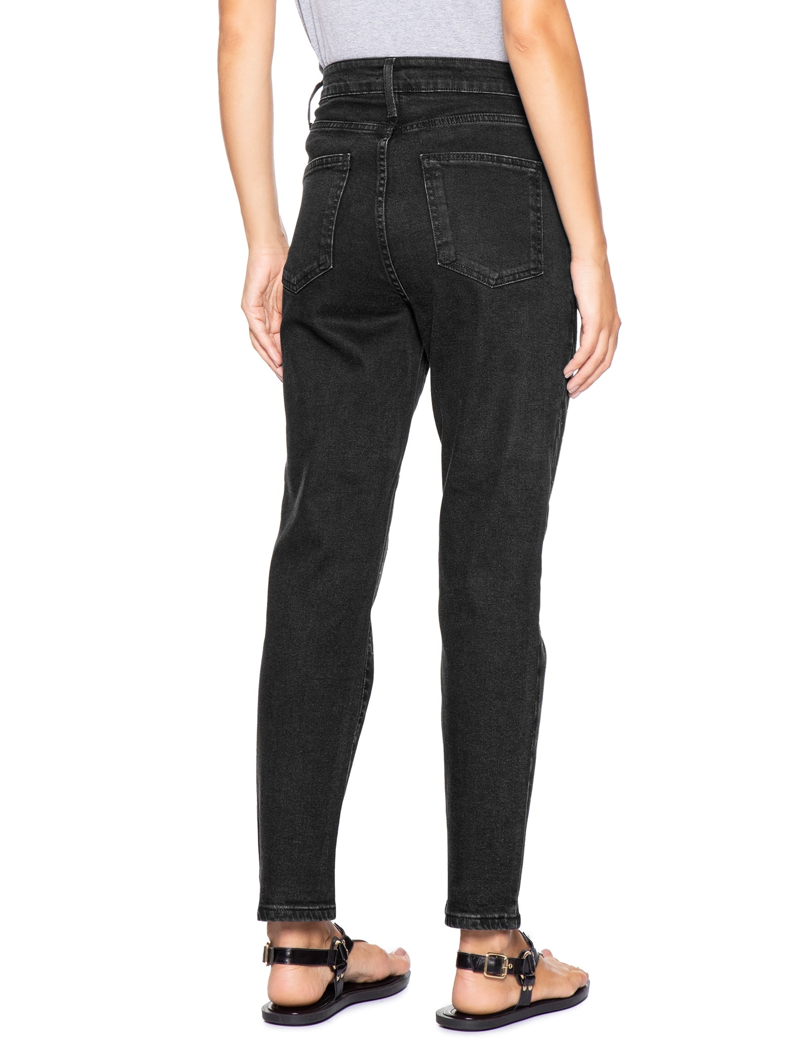 Calça Feminina Mom Jeans Preto Basiq