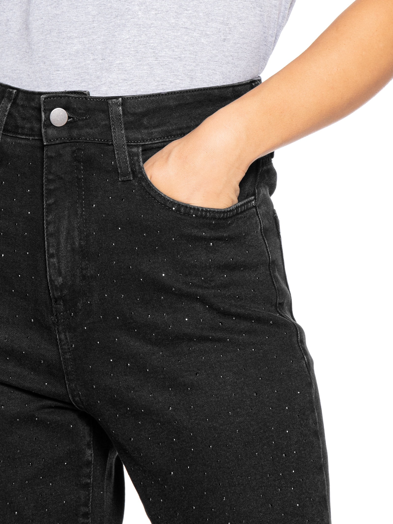 Calça Feminina Mom Jeans Preto Basiq