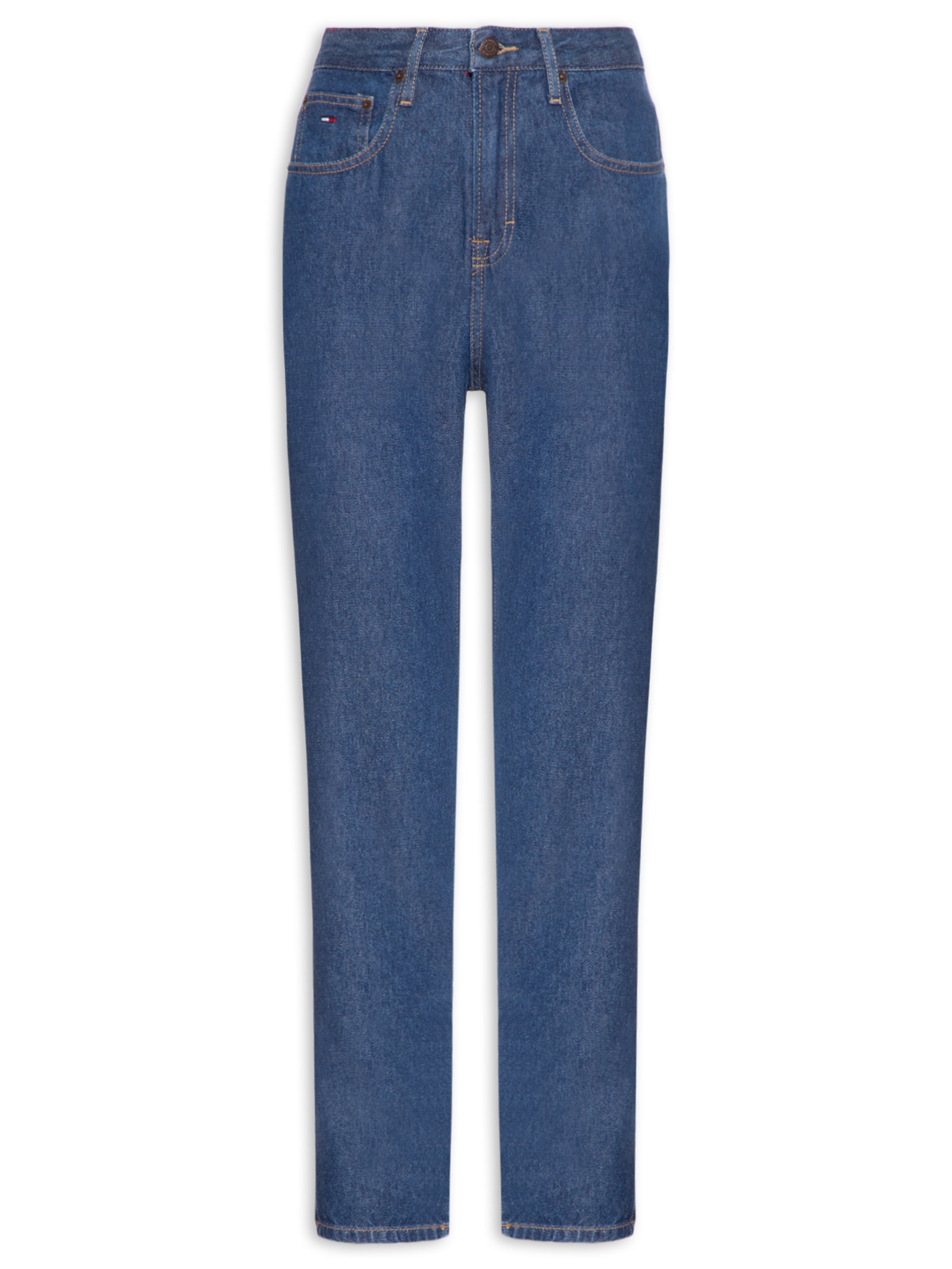 Calça Feminina Mom Jeans Uh Tpr Tab Azul Tommy Jeans