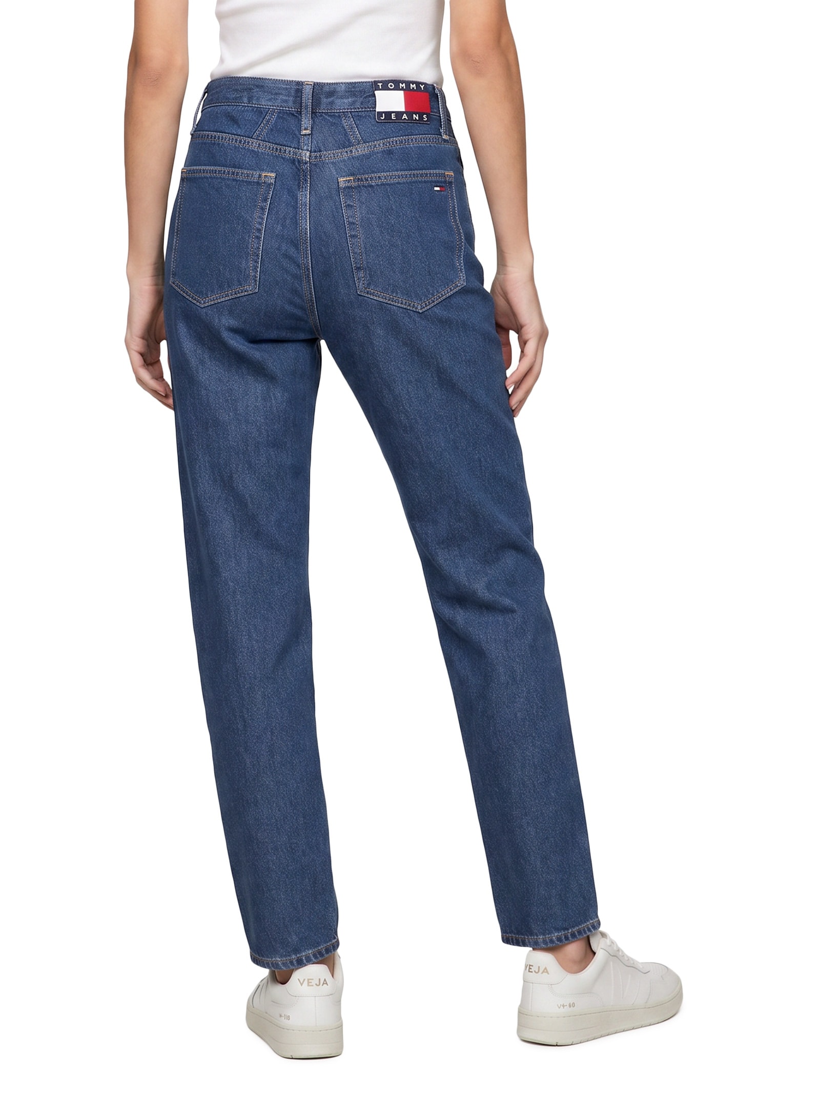Calça Feminina Mom Jeans Uh Tpr Tab Azul Tommy Jeans