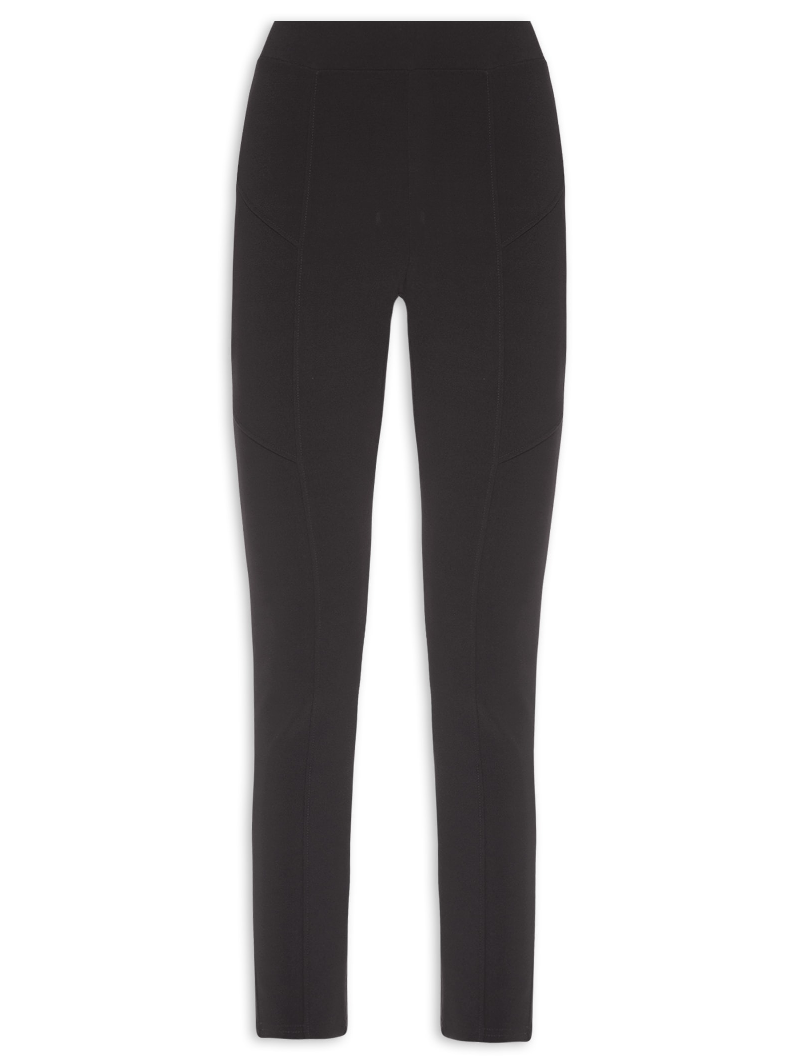 Calça Feminina Montaria Malha Creponada Preto Basiq