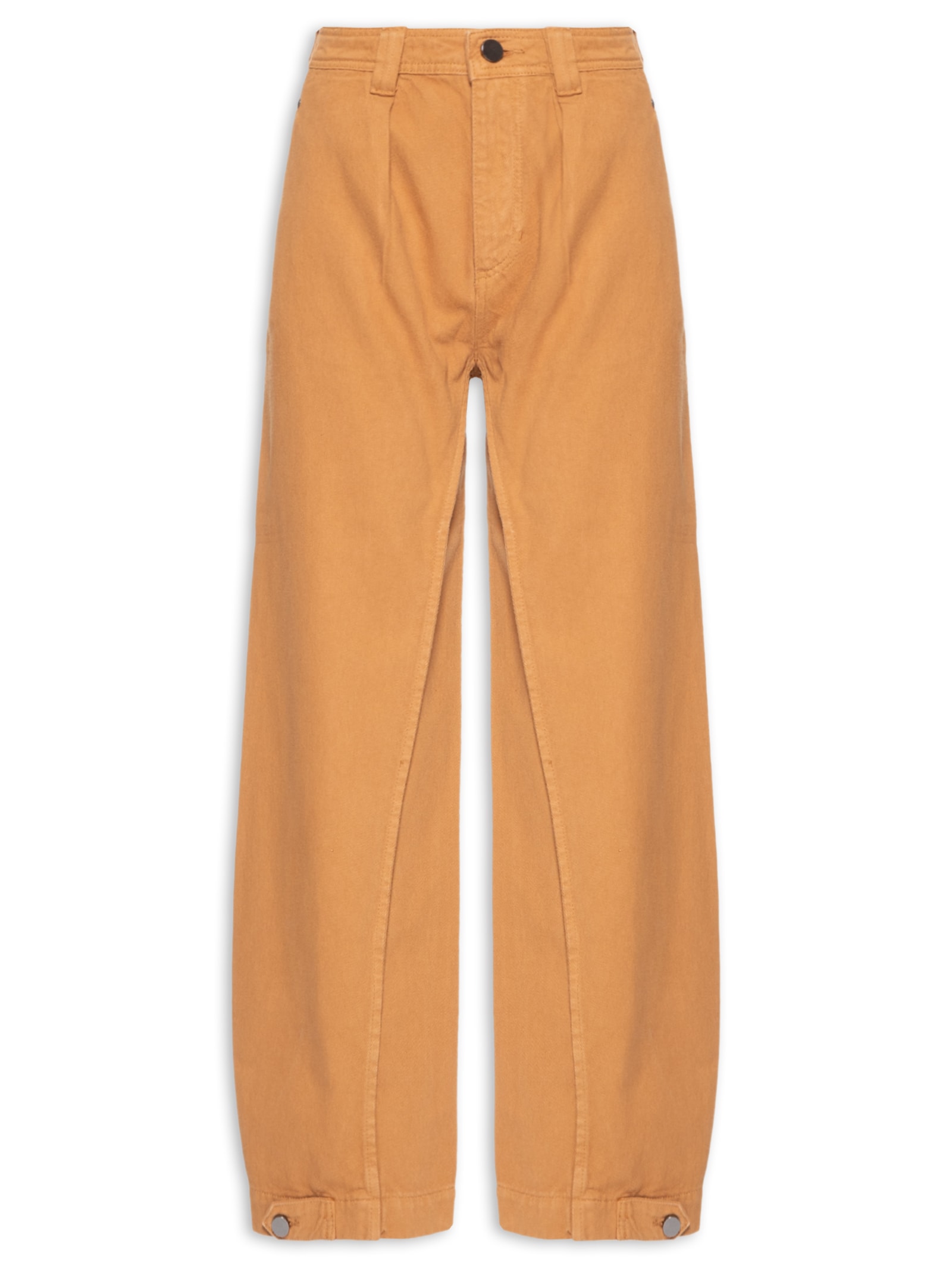 Calça Feminina Nervura Frente Barrel Marrom Animale