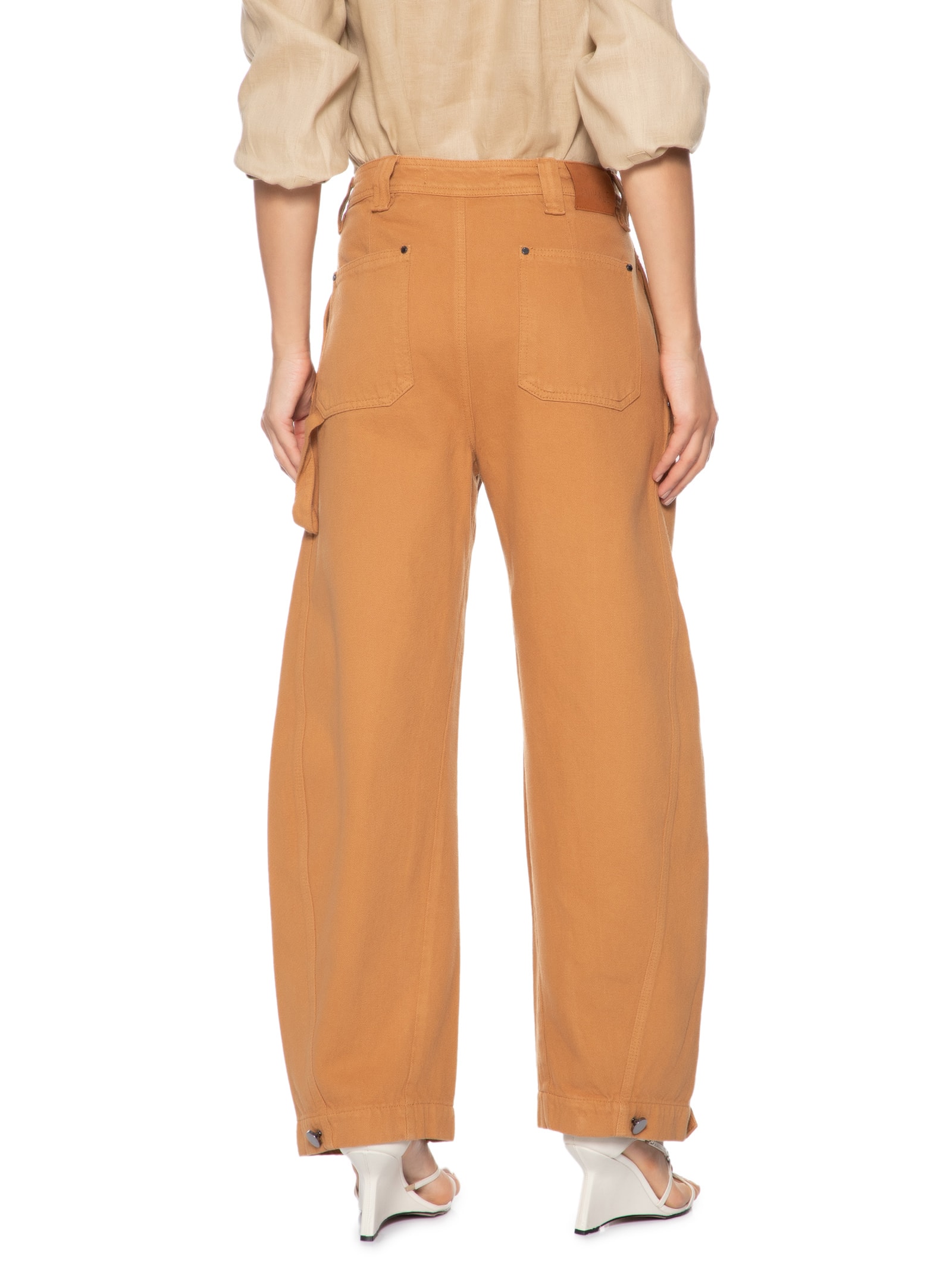 Calça Feminina Nervura Frente Barrel Marrom Animale