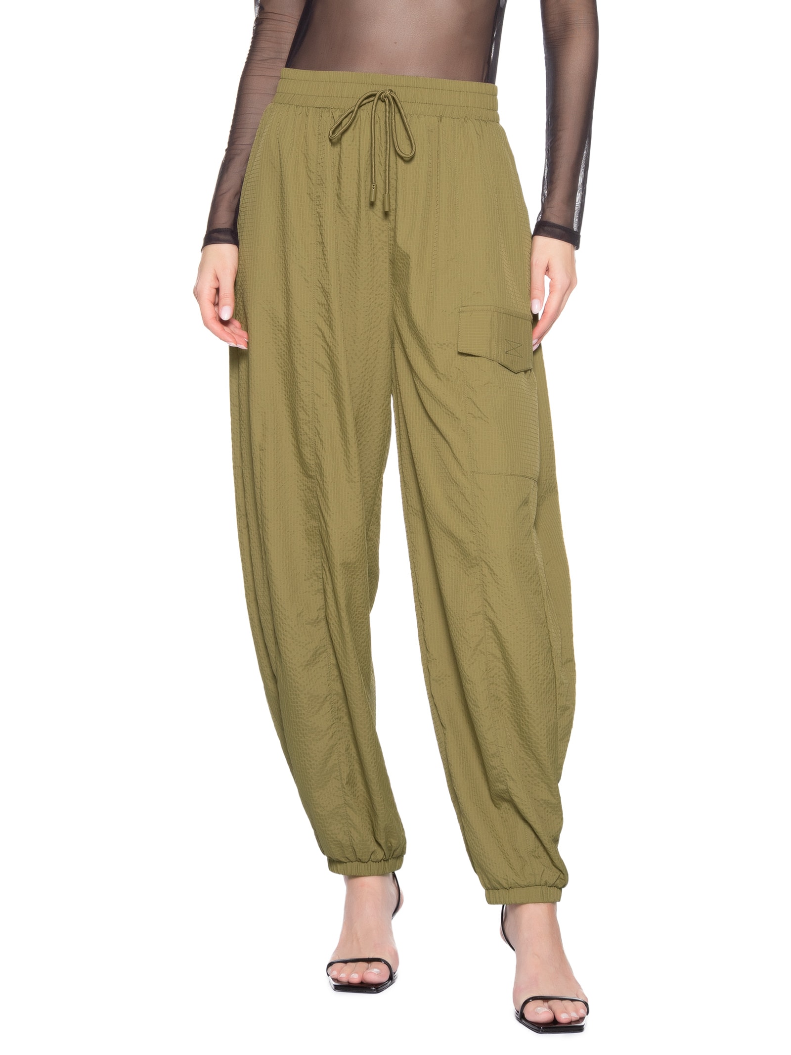 Calça Feminina Nylon Leve Ampla Verde Animale Jeans