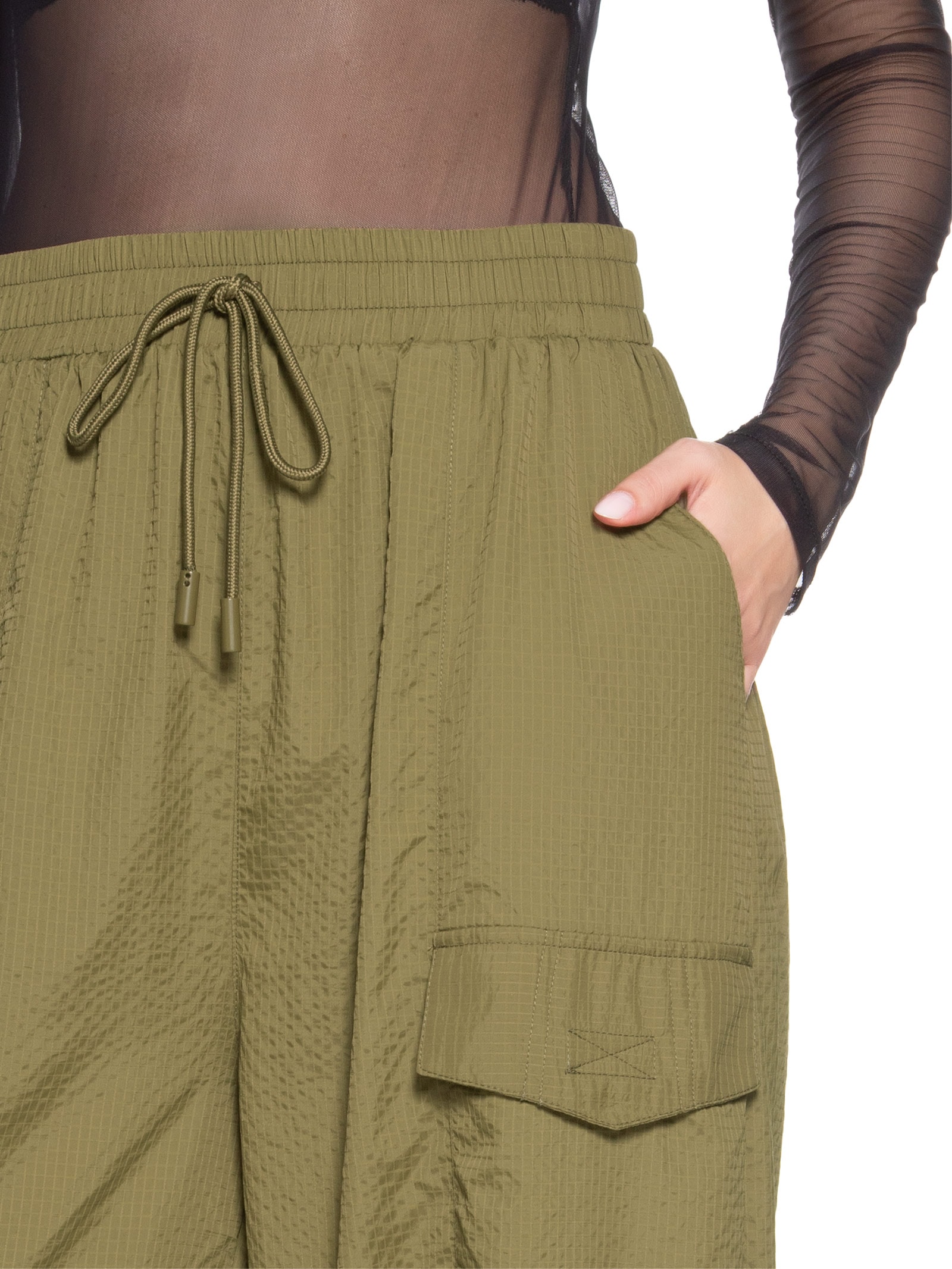 Calça Feminina Nylon Leve Ampla Verde Animale Jeans