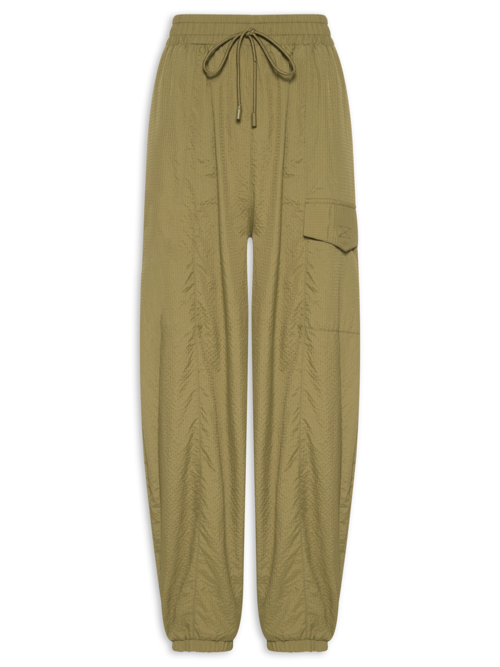 Calça Feminina Nylon Leve Ampla Verde Animale Jeans